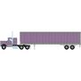 HO Kenworth Tractor & Trailer, Purple-Metallic