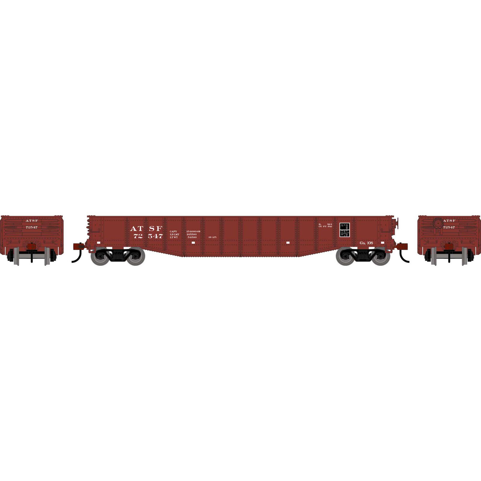 Roundhouse HO RND 50' Gondola, ATSF #72547