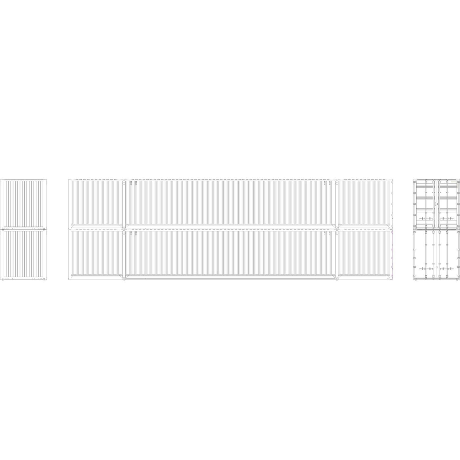 HO 60' Container, CDAU Kit Undecorated (2)