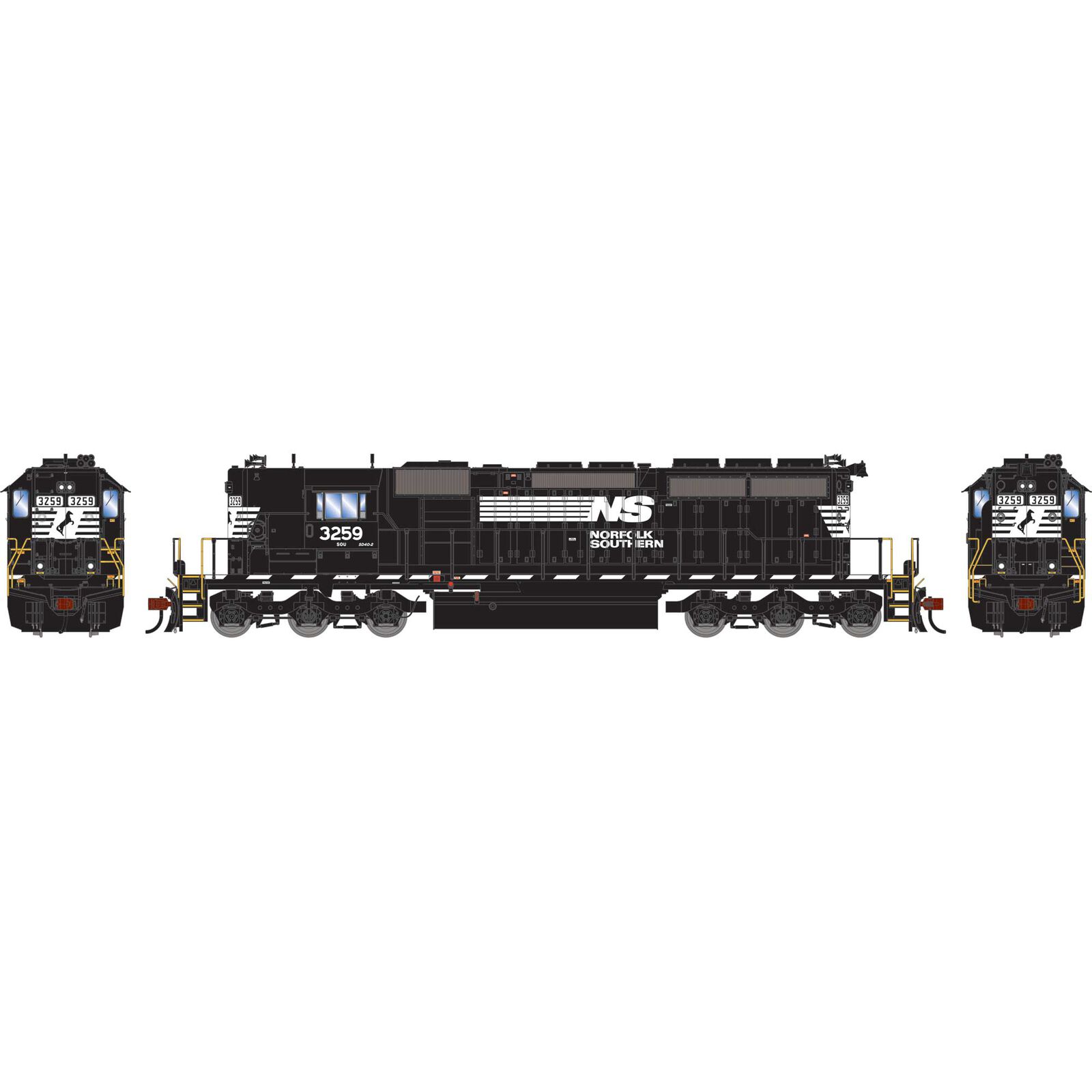 HO SD40-2 Locomotive with DCC & Sound, NS #3259