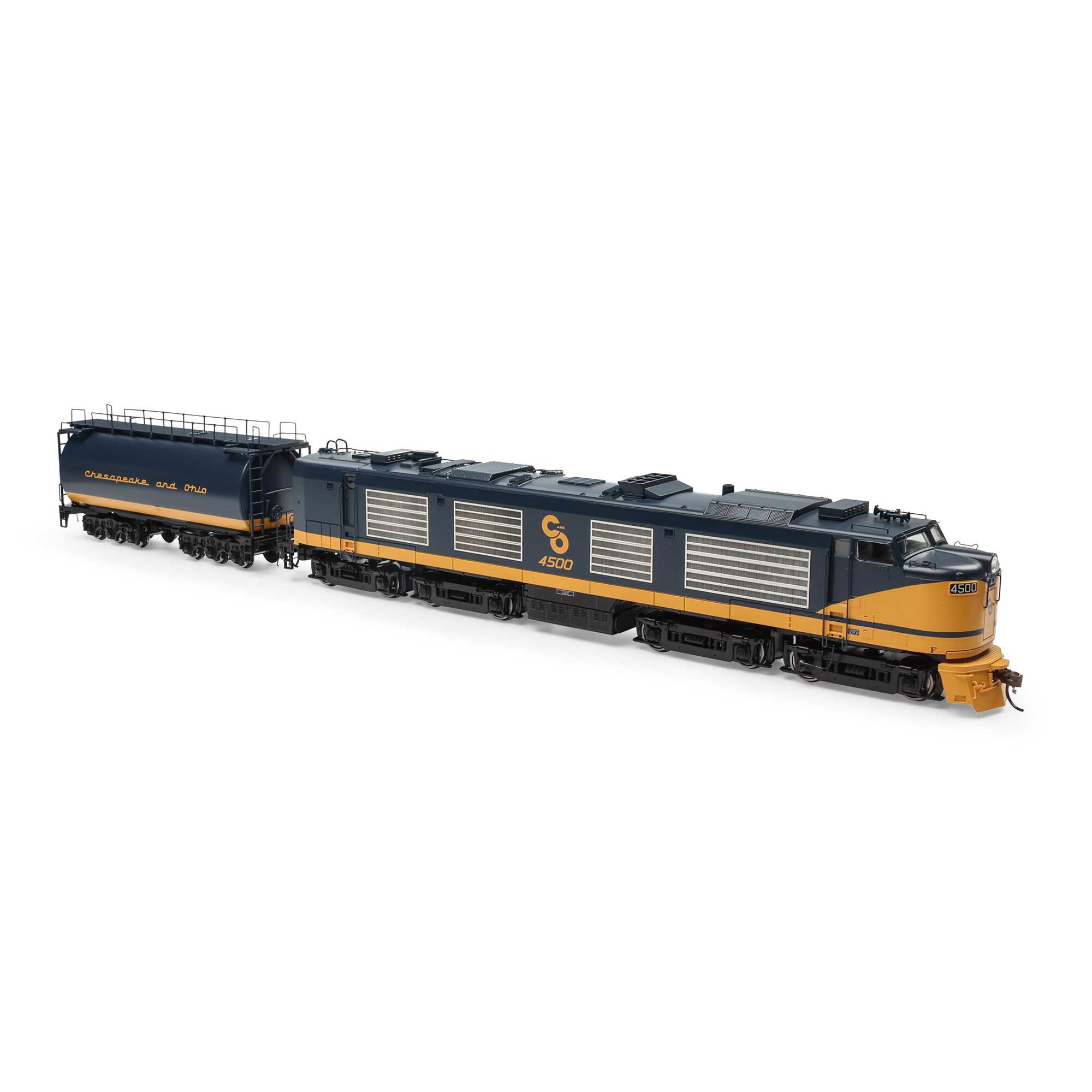 HO Gas Turbine Locomotive with Tender, C&O #4500 Model Train