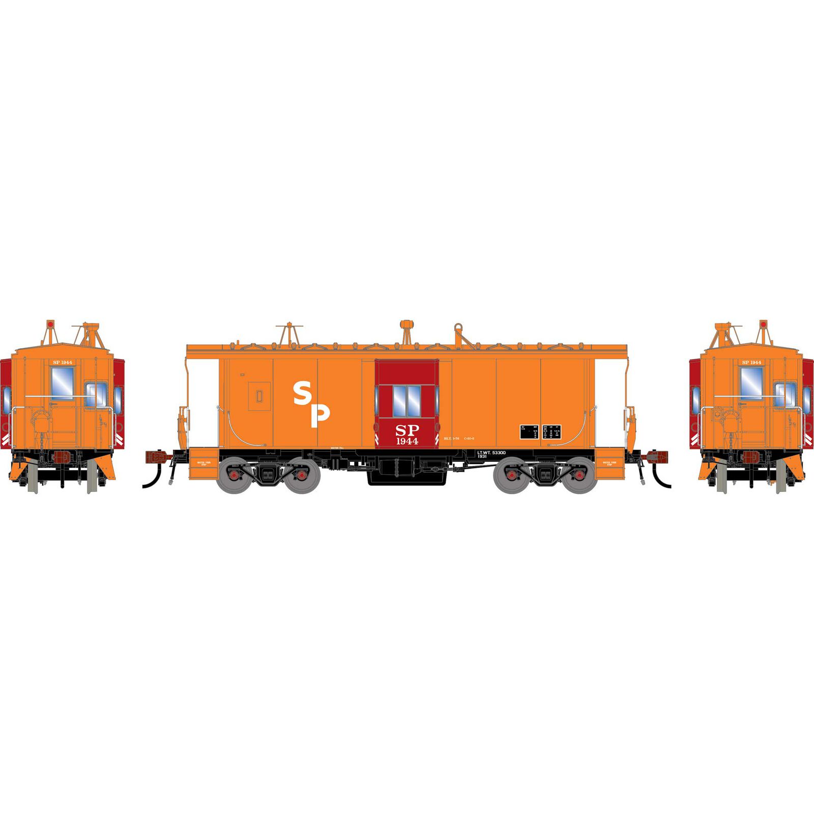 Athearn Genesis HO GEN ICC Bay Window Caboose w/Lights, Legendary Liveries Late Daylight SP #1944