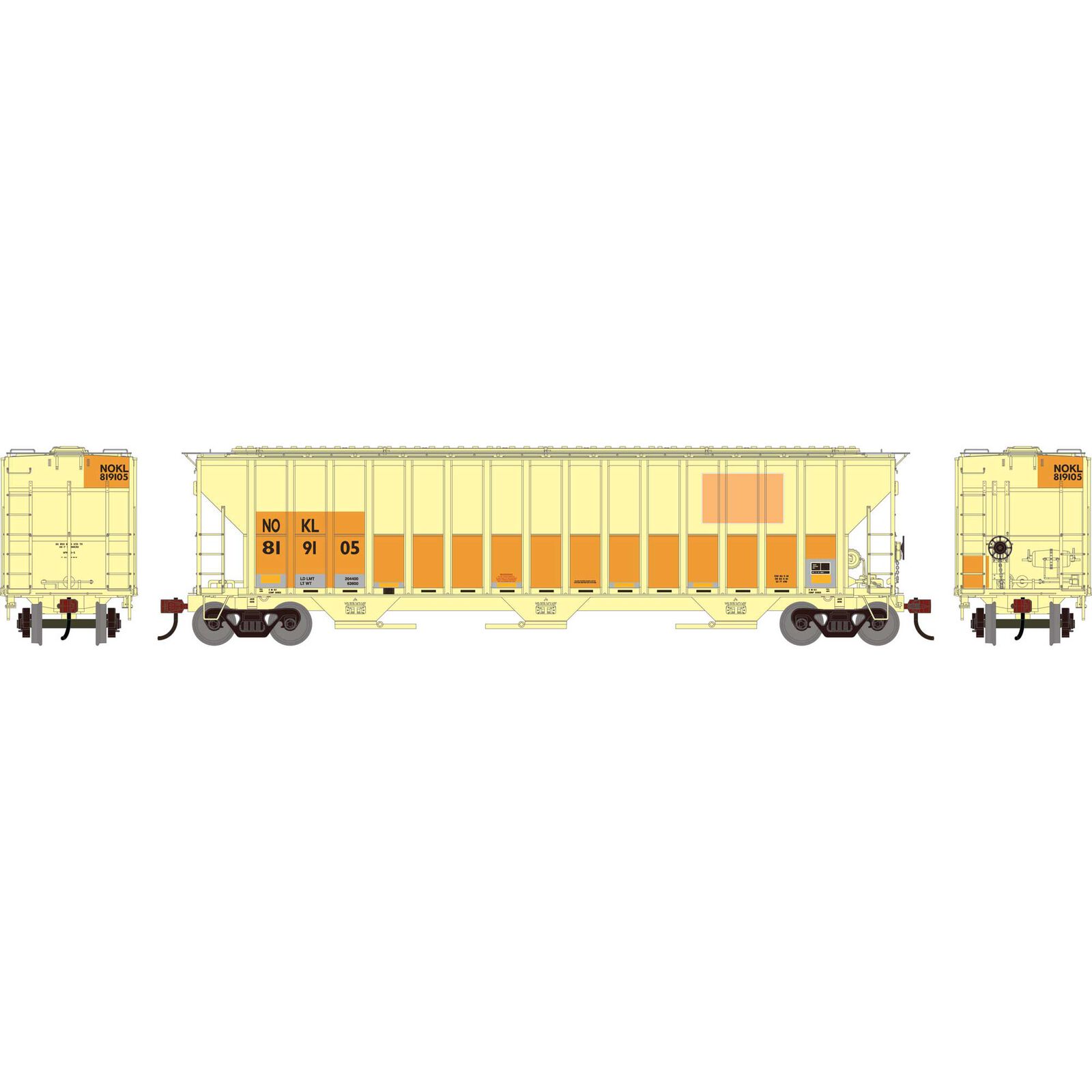 HO ATH FMC 4700 Covered Hopper, Primed For Grime NOKL 'Ex-CNW' #819105