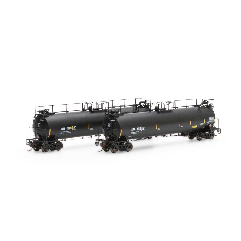 Athearn HO TankTrain A/B Set,GATX/YellowStripe#48615/48626