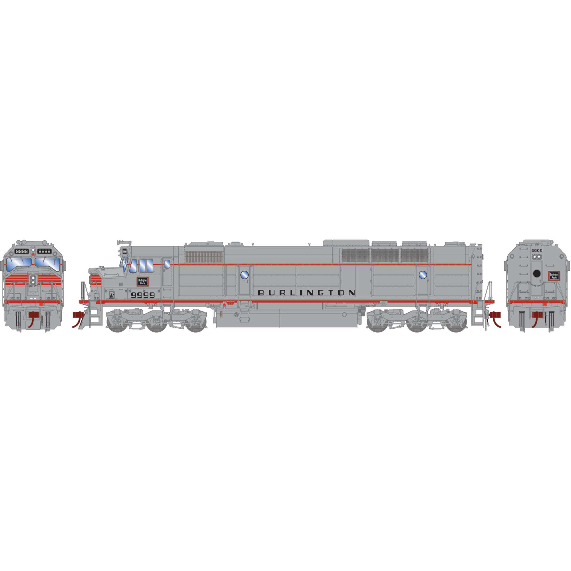 Athearn N FP45 Locomotive, CB&Q #9999 Model Train | Athearn | Athearn