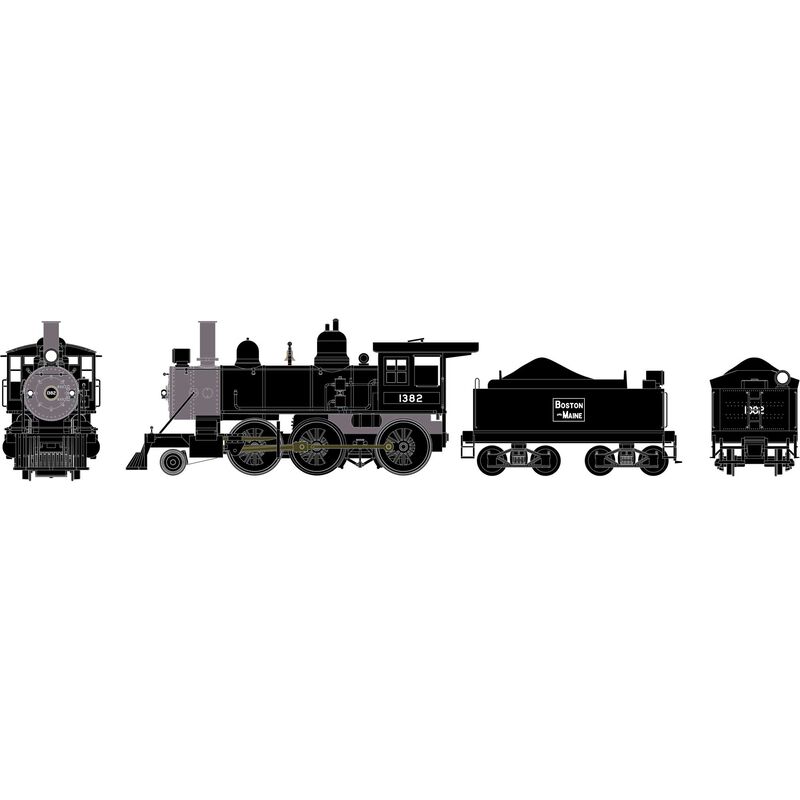 HO RTR Old Time 2-6-0 Mogul with DCC & Sound, B&M #1382