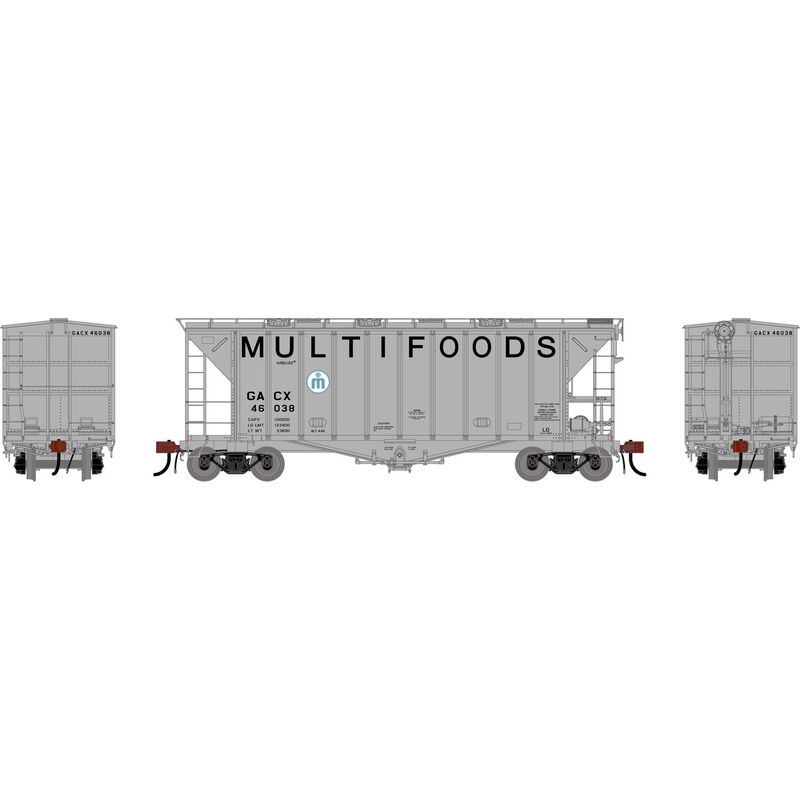 Athearn Genesis HO GEN GATC 2600 Airslide Covered Hopper, Intermediate GACX 'Multifoods' #46038