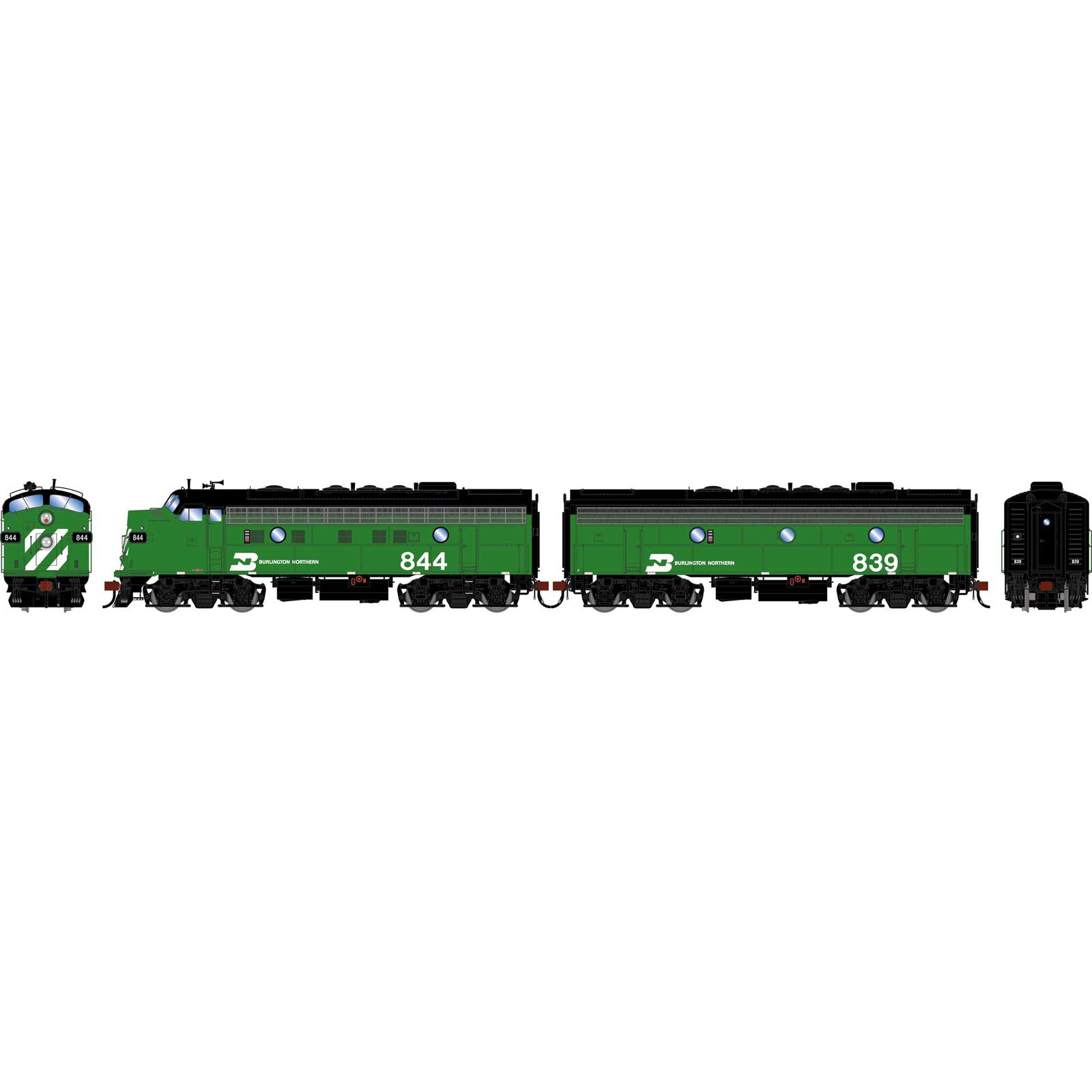 HO GEN F9A/F9B Locomotive w/DCC & Sound, BN 'Freight' F9A- #844 F9B- #839