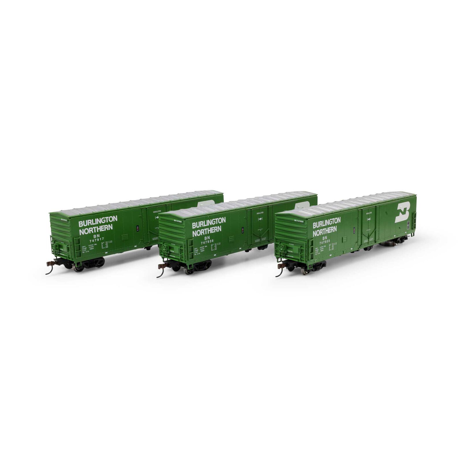 Athearn HO 50' Youngstown Plug Door Box Car, BN #747917/747936/747955 (3)