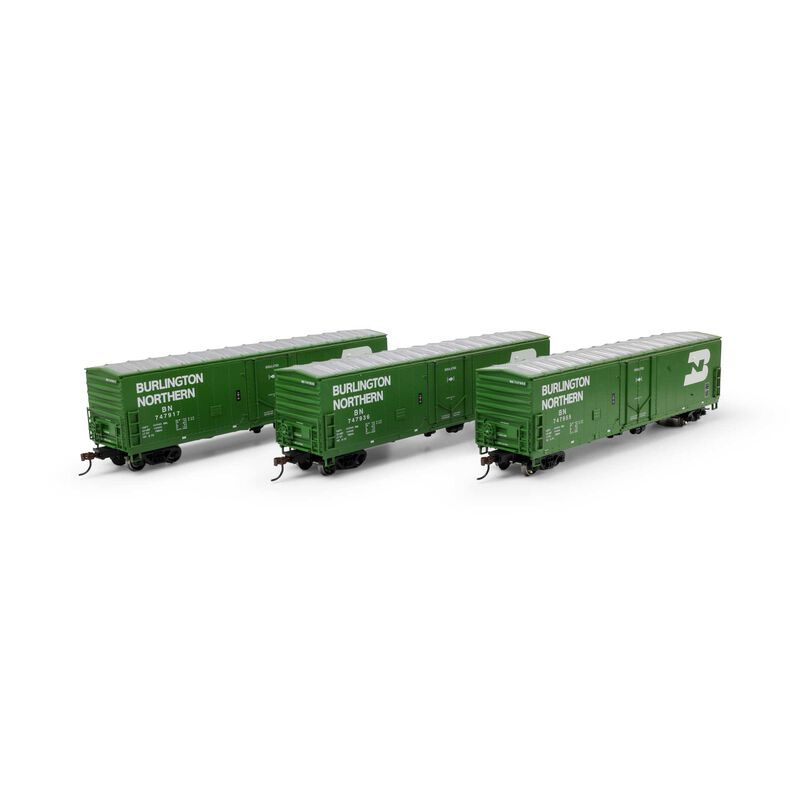 Athearn HO 50' Youngstown Plug Door Box Car, BN #747917/747936/747955 (3)