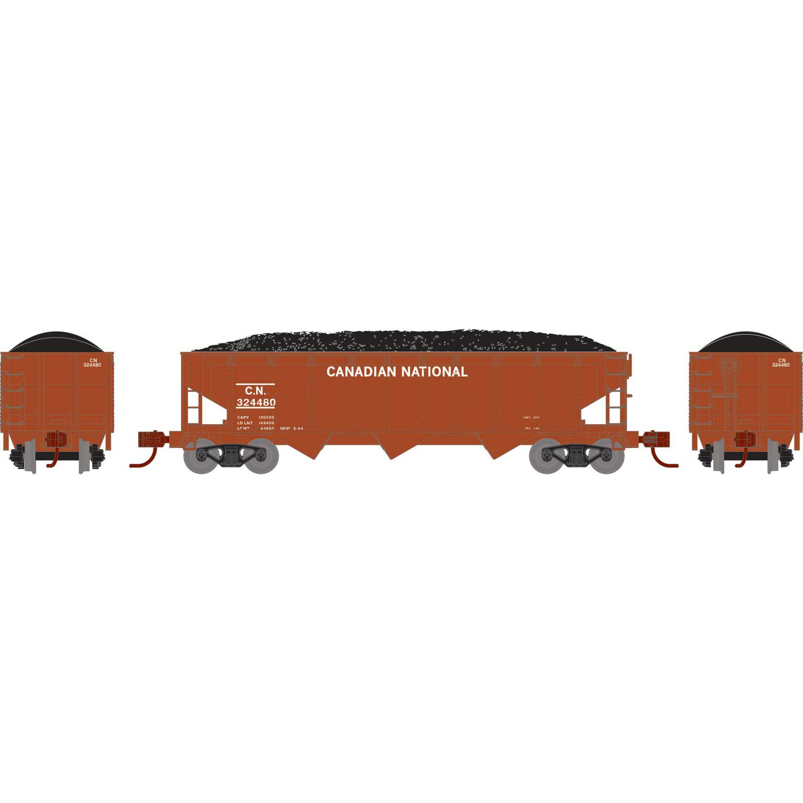 N 40' Offset Coal Hopper with Load, CN #324480