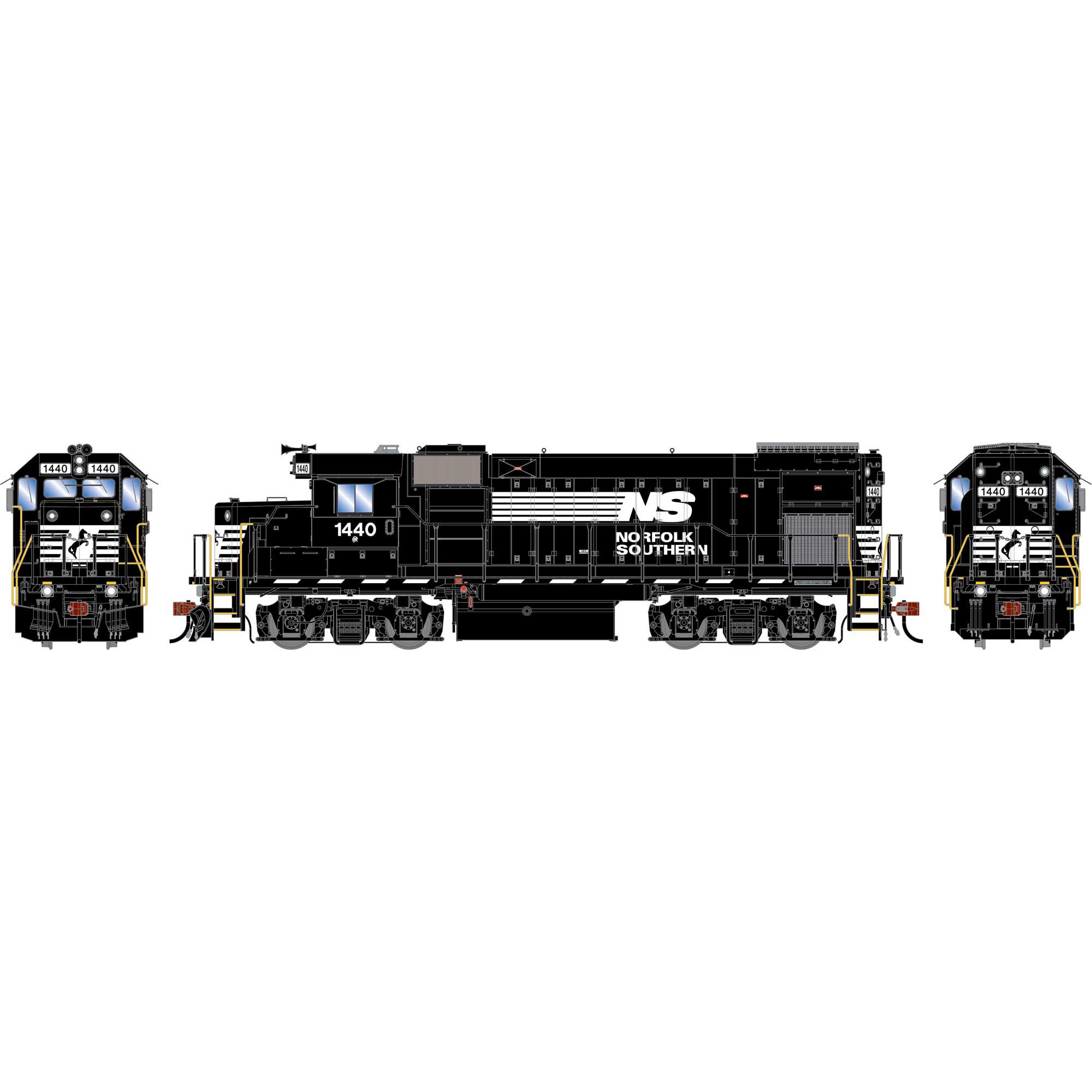 Athearn Genesis HO GEN GP15-1 Locomotive, NS #1440 Model Train