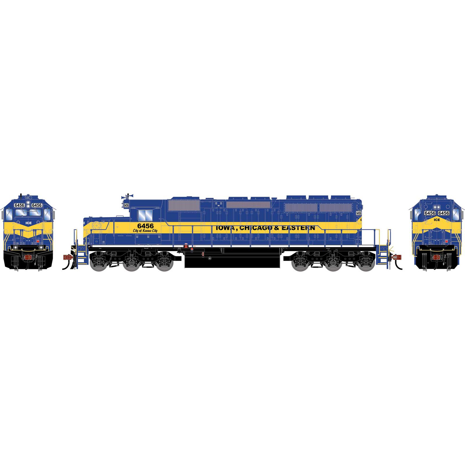 Athearn HO ATH SD40-2 Locomotive, ICE 'City of Kansas City' #6456