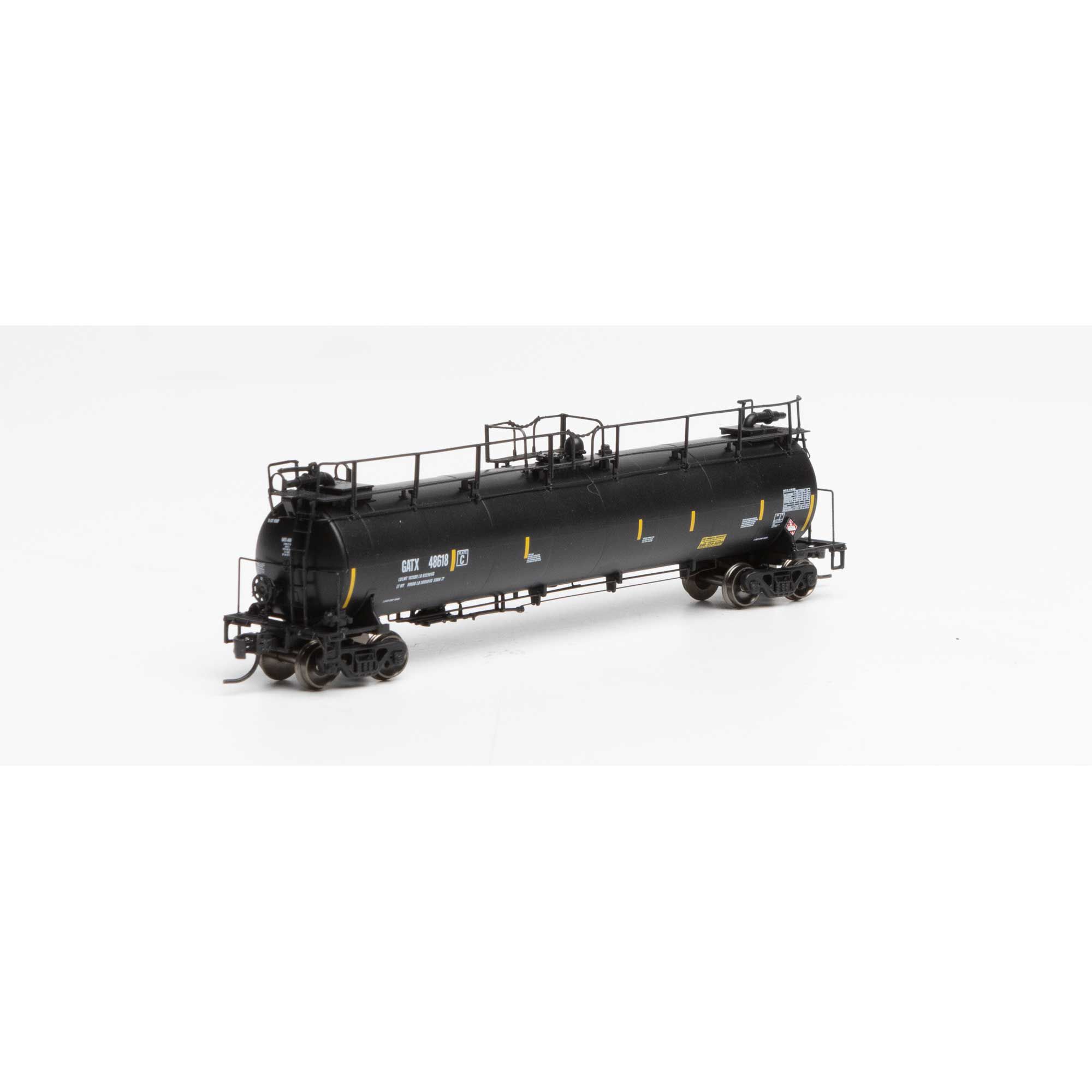 Athearn N TankTrain Intermediate,GATX/Yellow Stripe #48618 Model