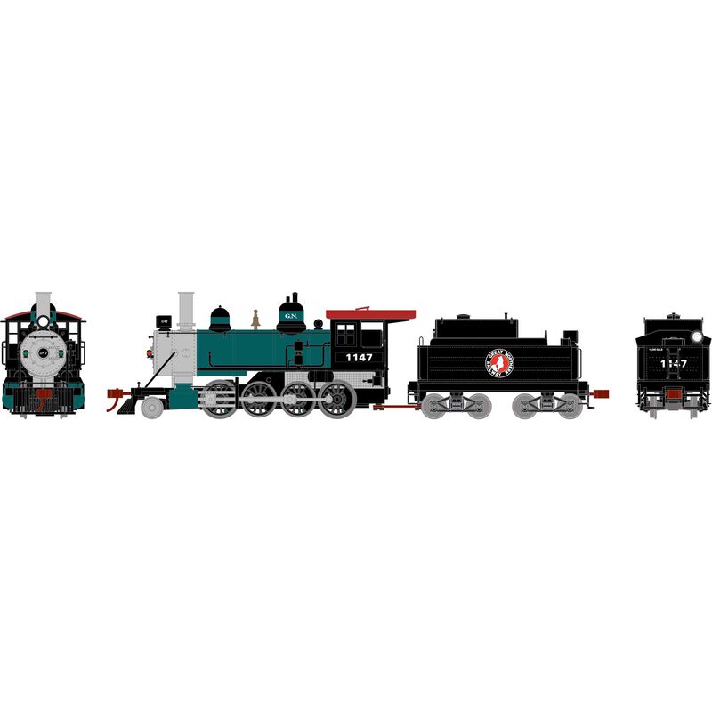 HO Old Time 2-8-0 Locomotive with DCC & Sound, GN #1147