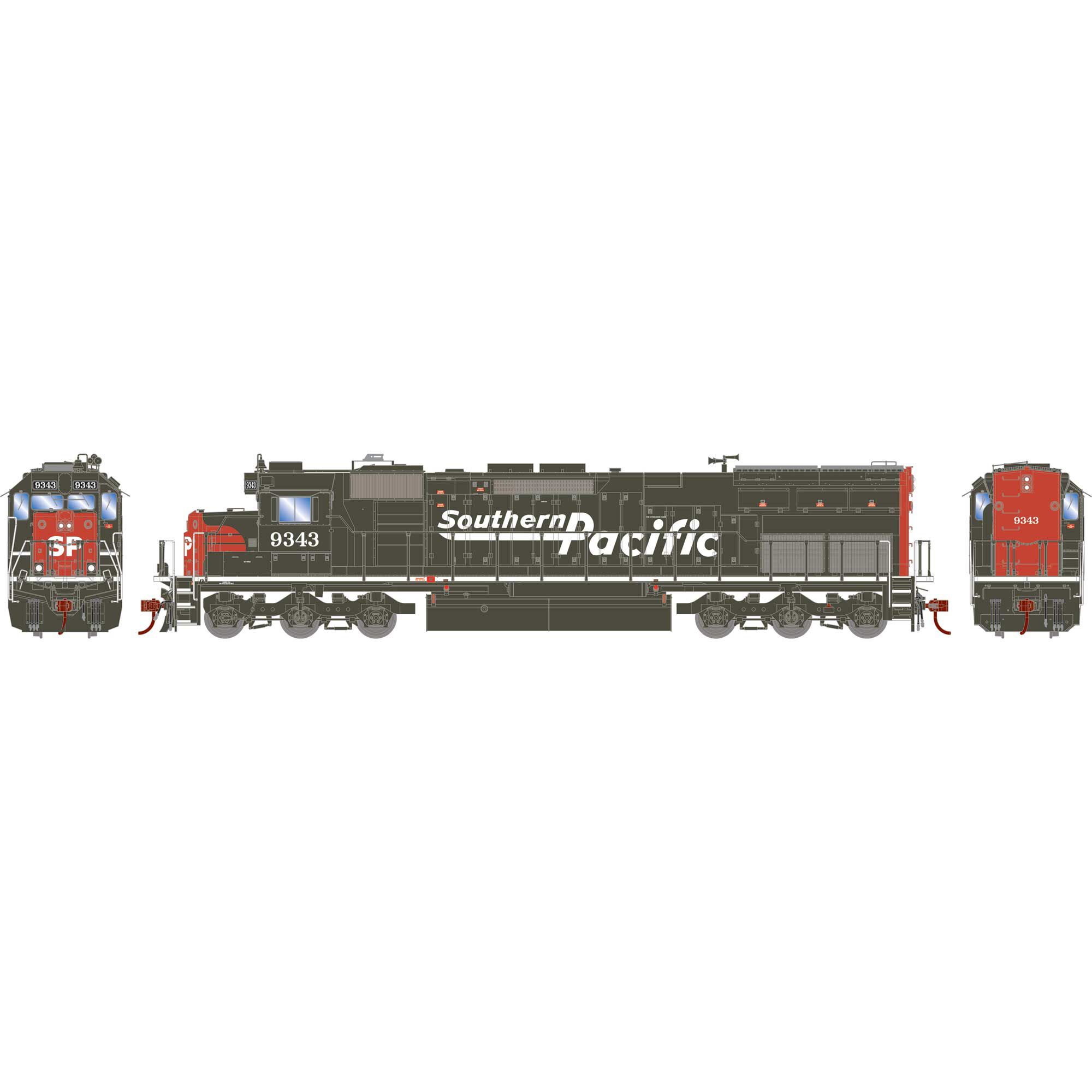 Athearn HO SD45T-2 Locomotive, Southern Pacific/Speed Letter #9343