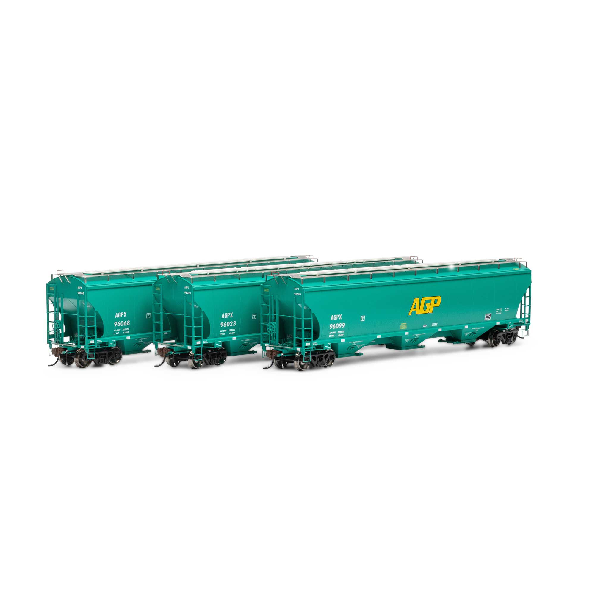 Athearn HO Trinity 3-Bay Hoppers, AGPX # 2 (3) Model Train