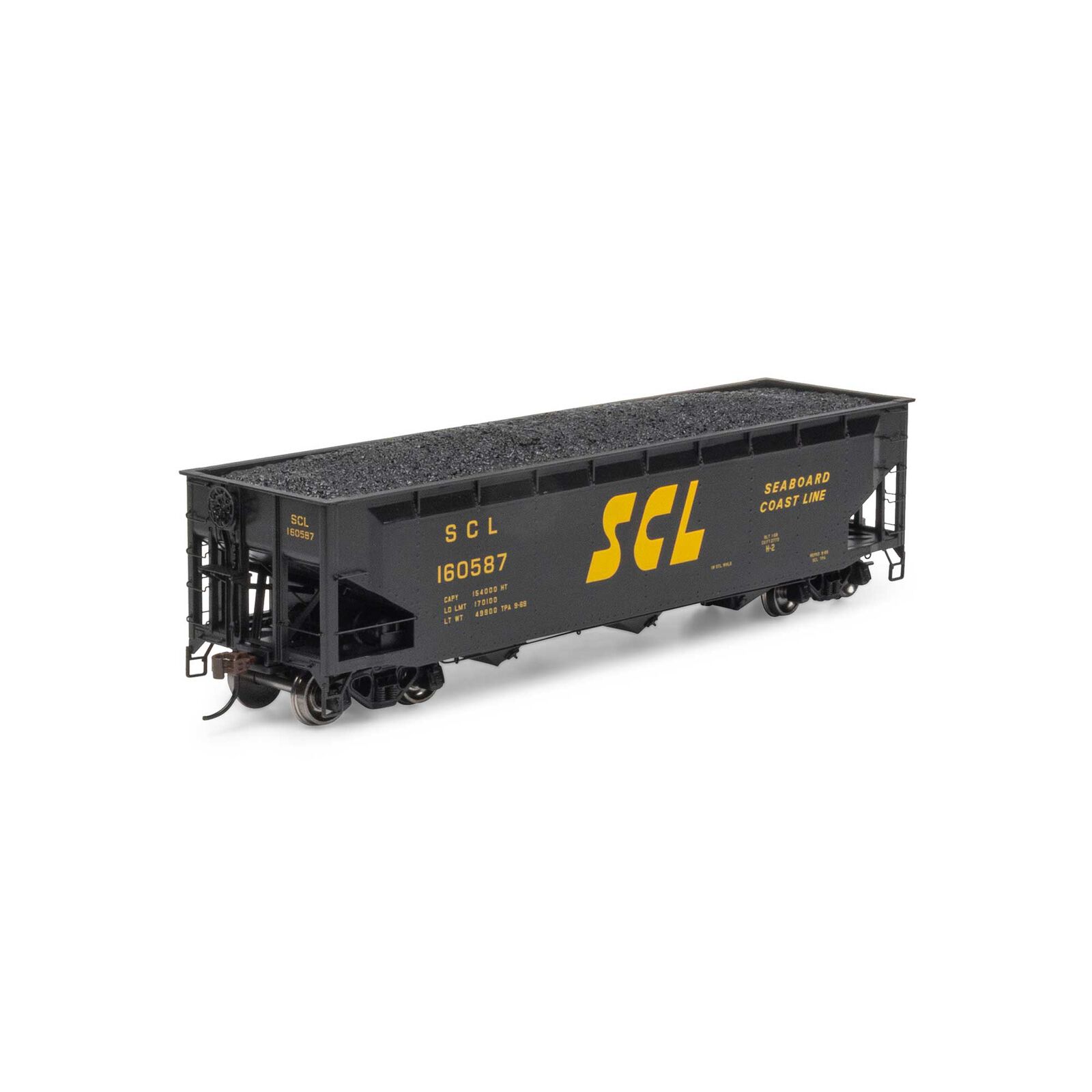 HO 40' Offset Coal Hopper with Load, SCL #160587