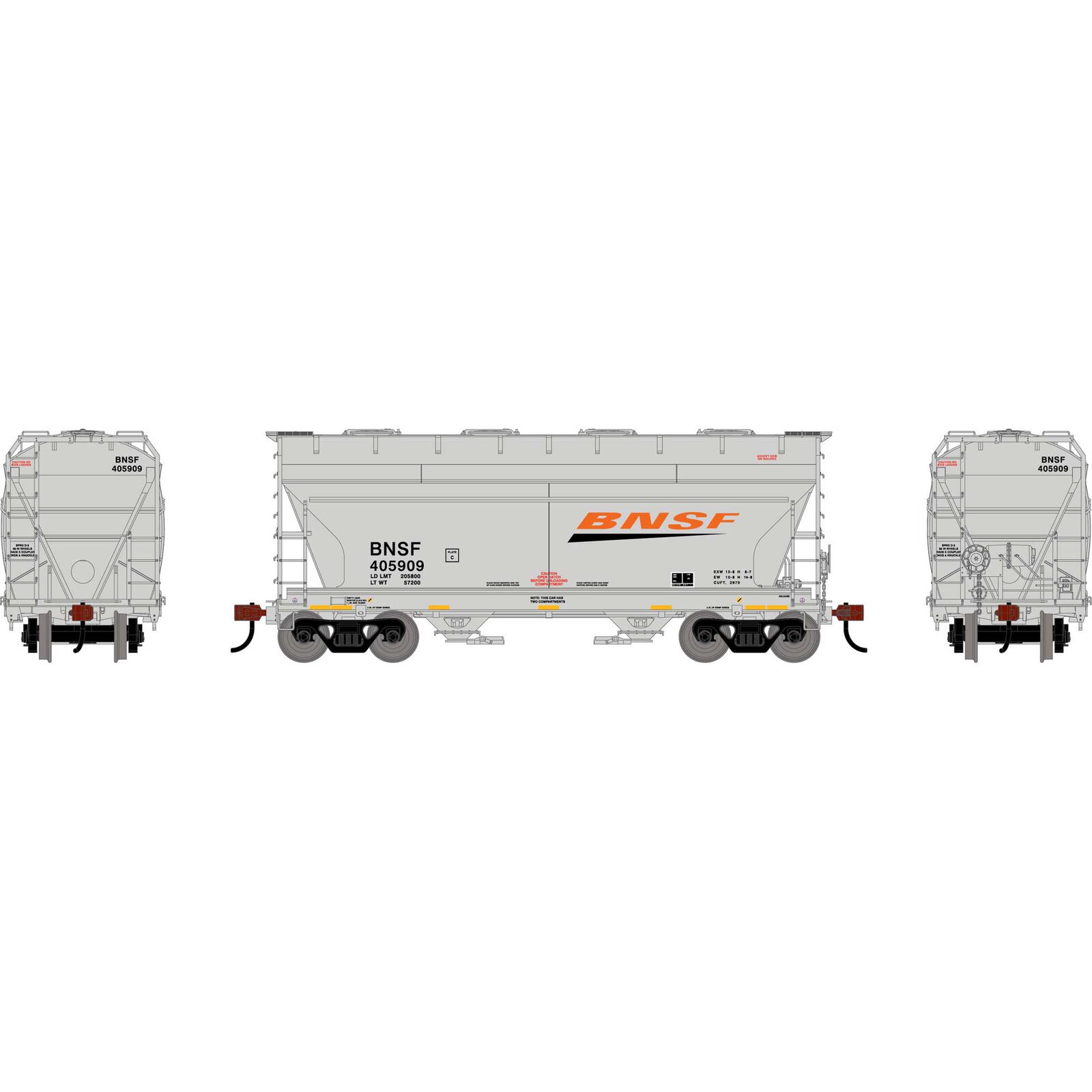 HO ATH ACF 2970 Covered Hopper, BNSF #405909