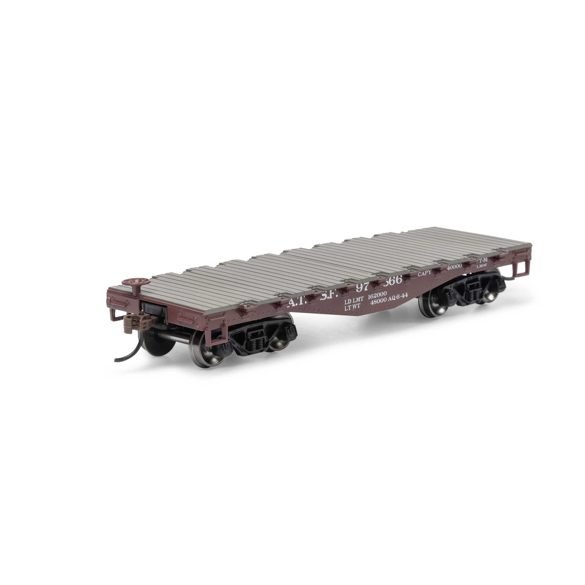 Roundhouse HO 30' Old Time Flat Car, ATSF #97566 Model Train