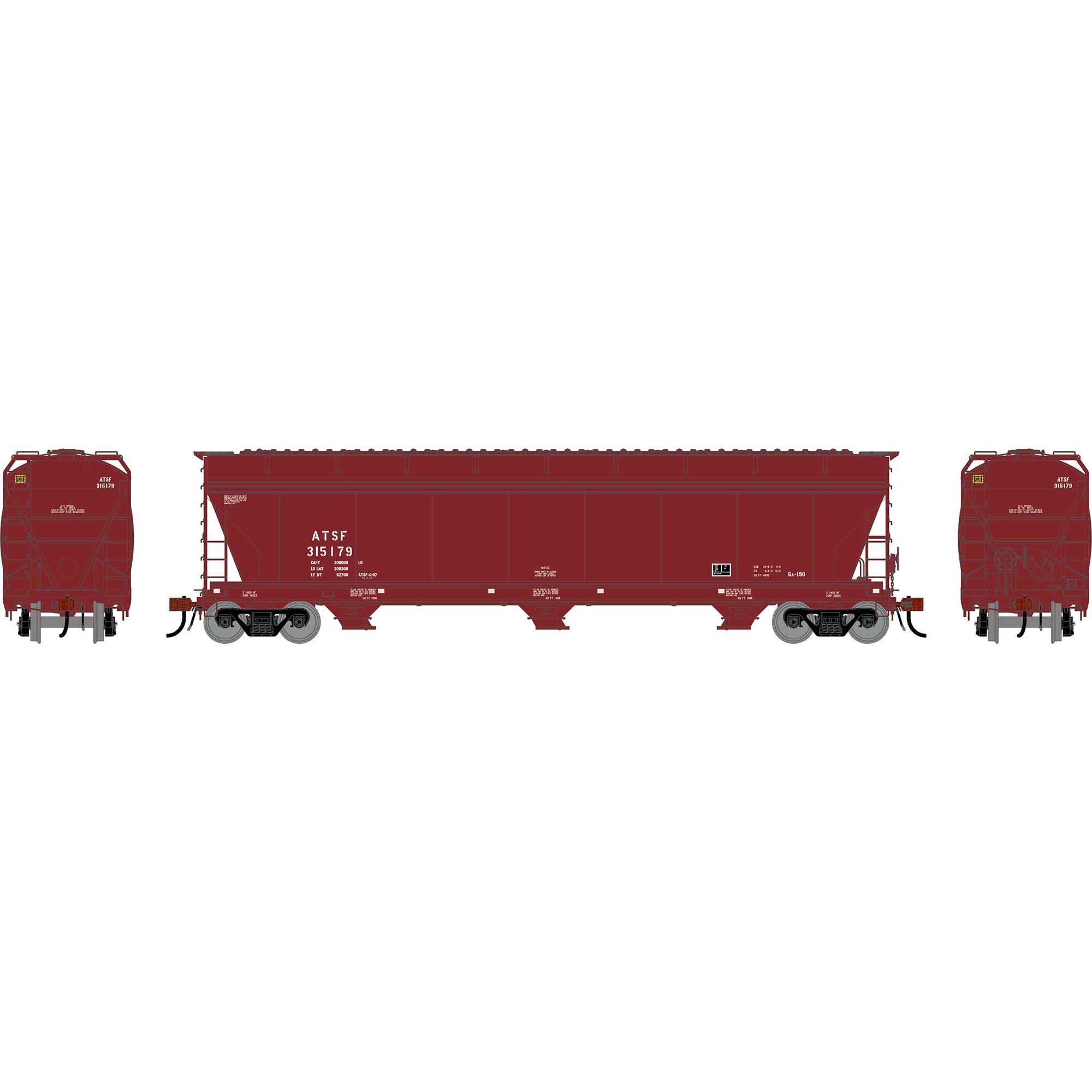 Athearn Genesis HO GEN ACF 4600 Covered Hopper, ATSF #315179 Model
