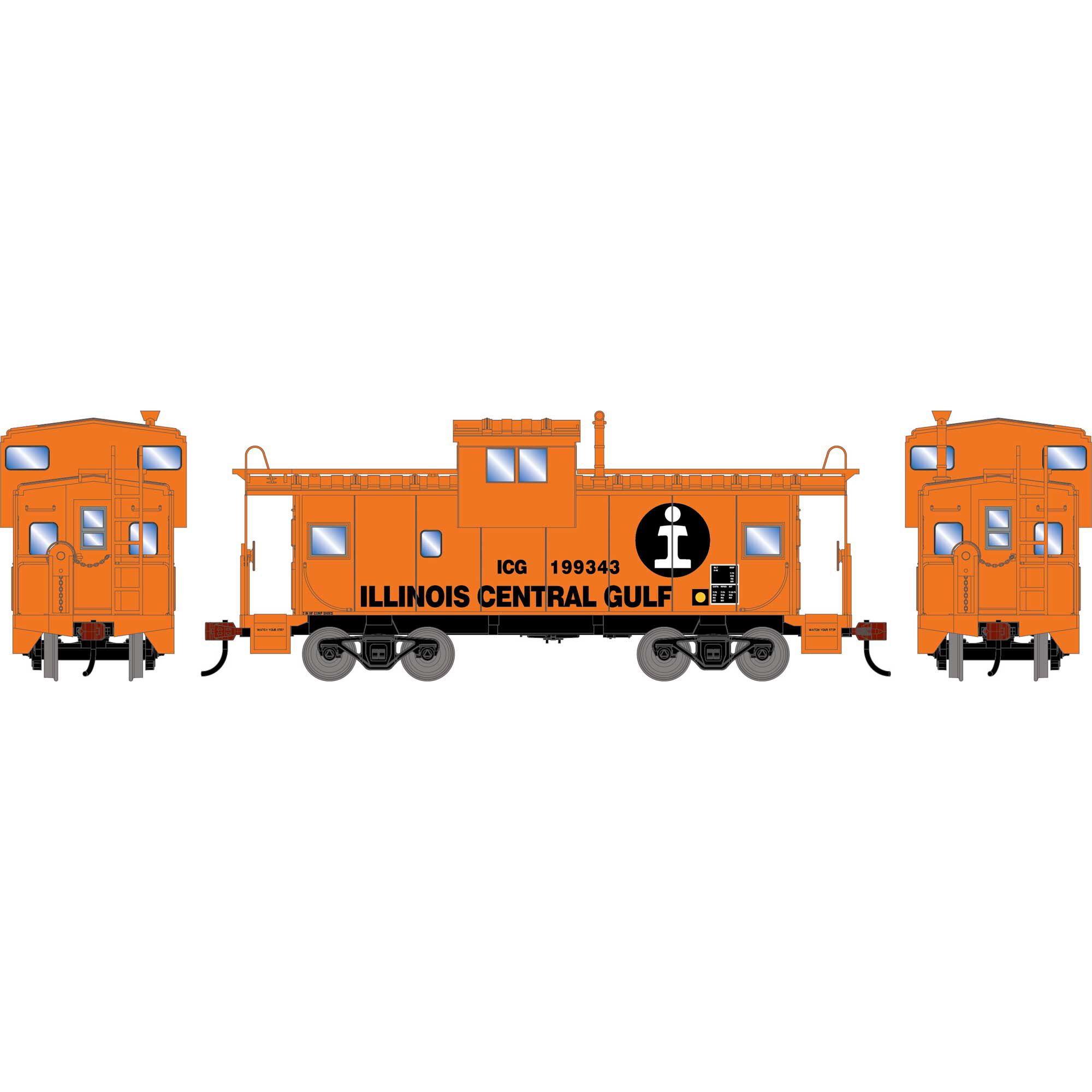 Athearn HO ATH Wide-Vision Caboose, ICG #199343 Model Train
