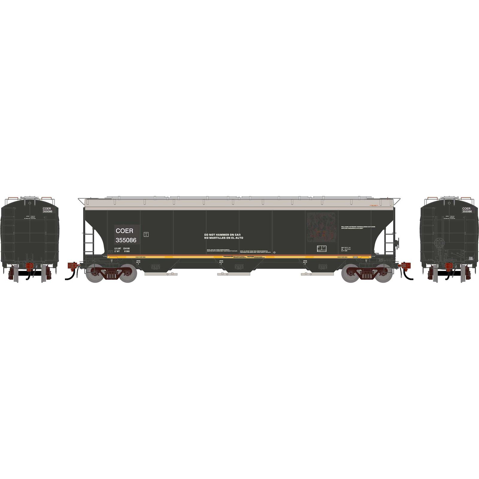 HO GEN Trinity 5161 Covered Hopper, Primed For Grime COER #355086