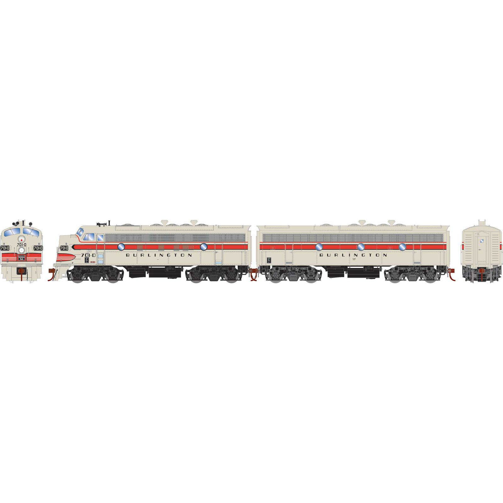 HO F7A/F7B Locomotives, C&S F7A- #701-D F7B- #701-C