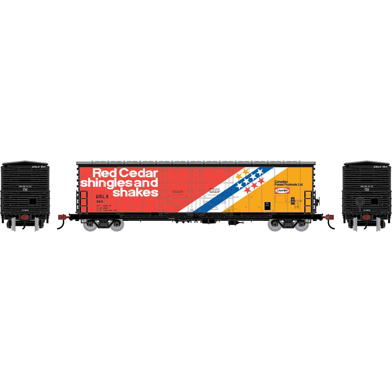 Athearn HO ATH 50' Evans Double Plug Door Box Car, USLX #364