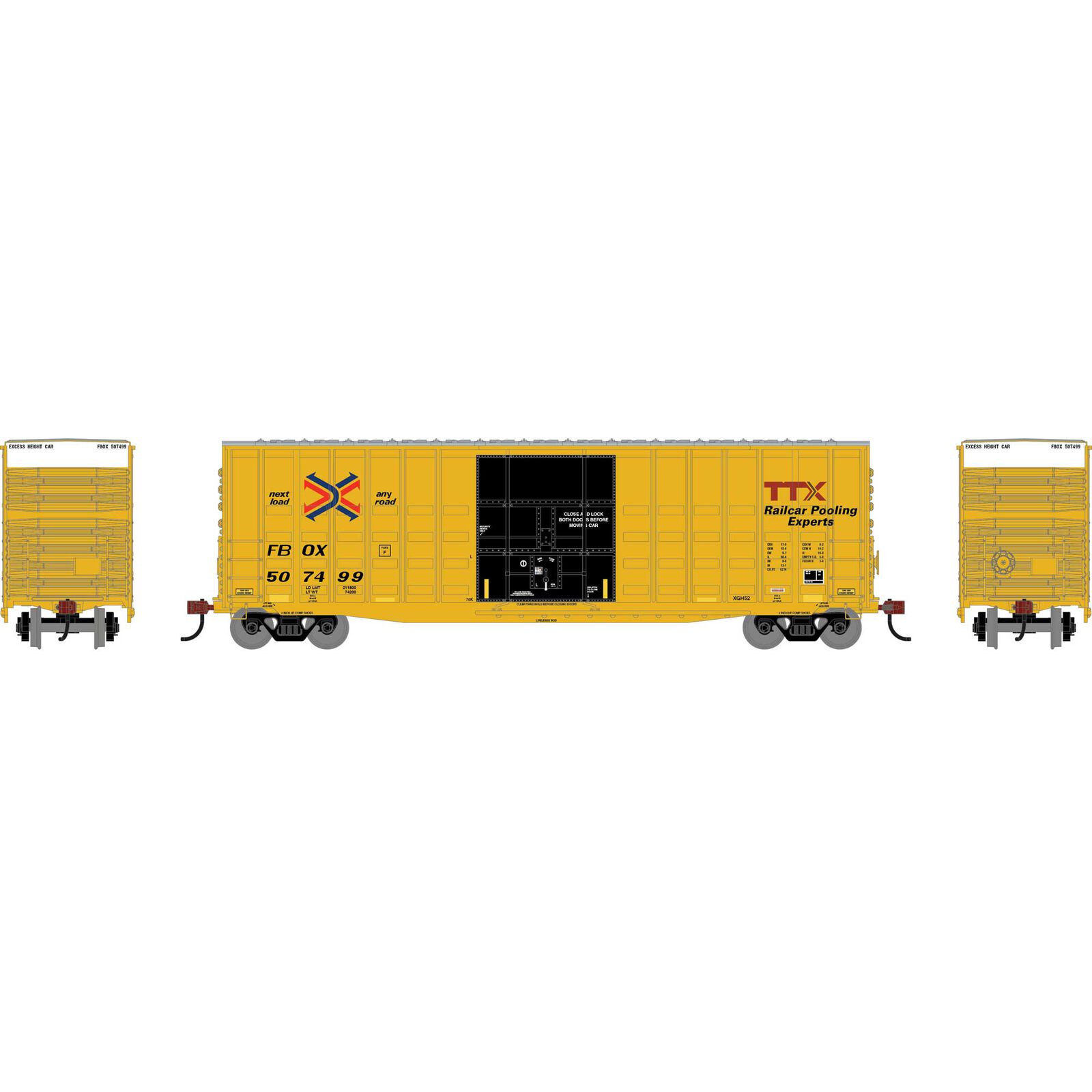 Roundhouse HO RND 50' Waffle High Cube Box Car FBOX #507499
