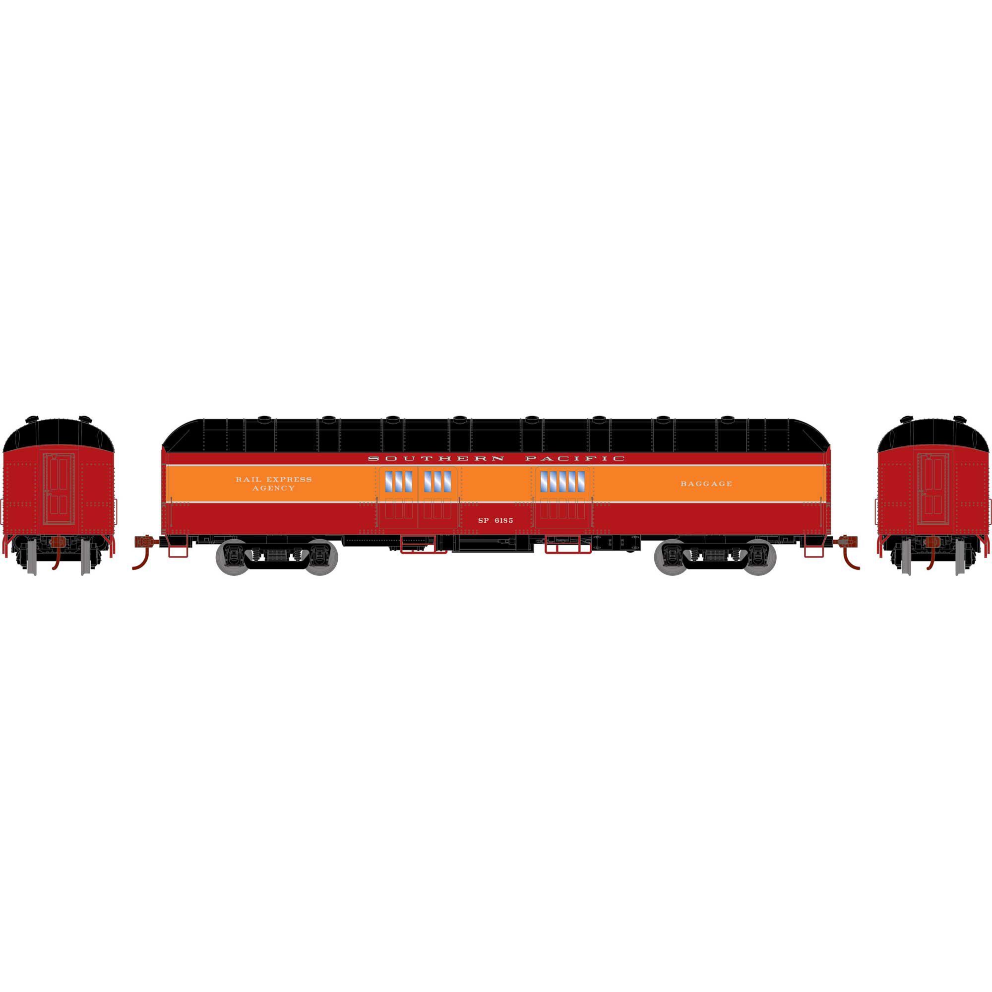 HO RTR Arch Roof Baggage, SP #6185 Model Train | Athearn | Athearn