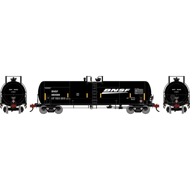 Athearn HO ATH RTC 20,900 Gallon Acid Tank Car, BNSF 'Wedge' #880088