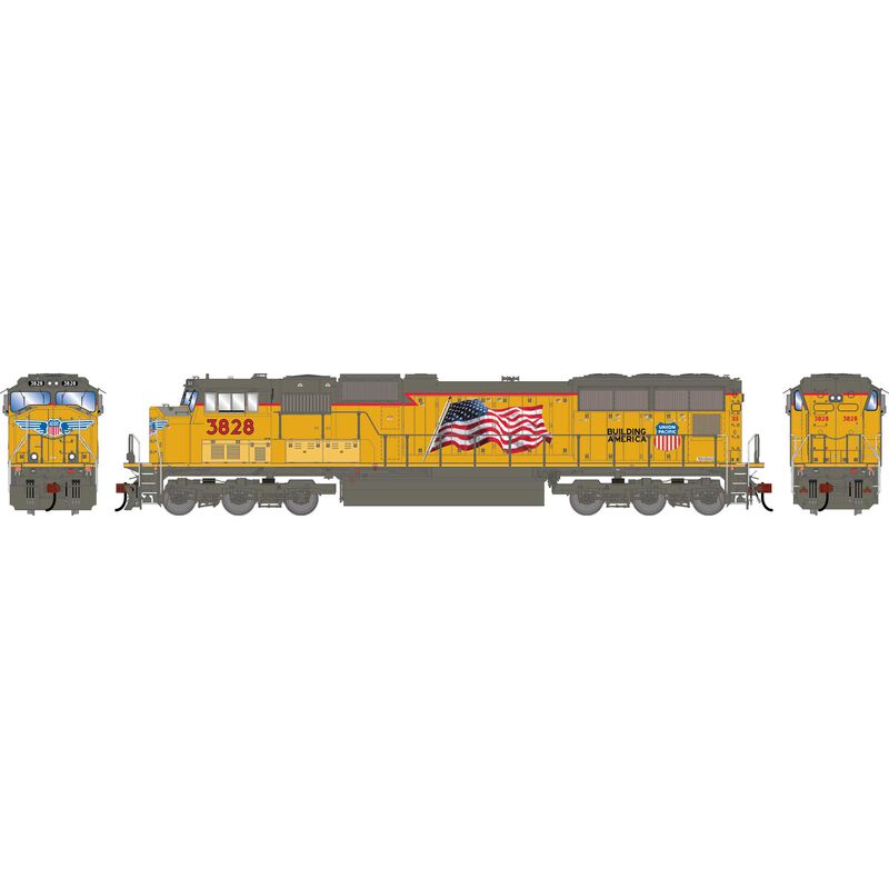 Athearn Genesis HO GEN SD70M Locomotive w/DCC & Sound, UP 'Flared Radiators' #3828