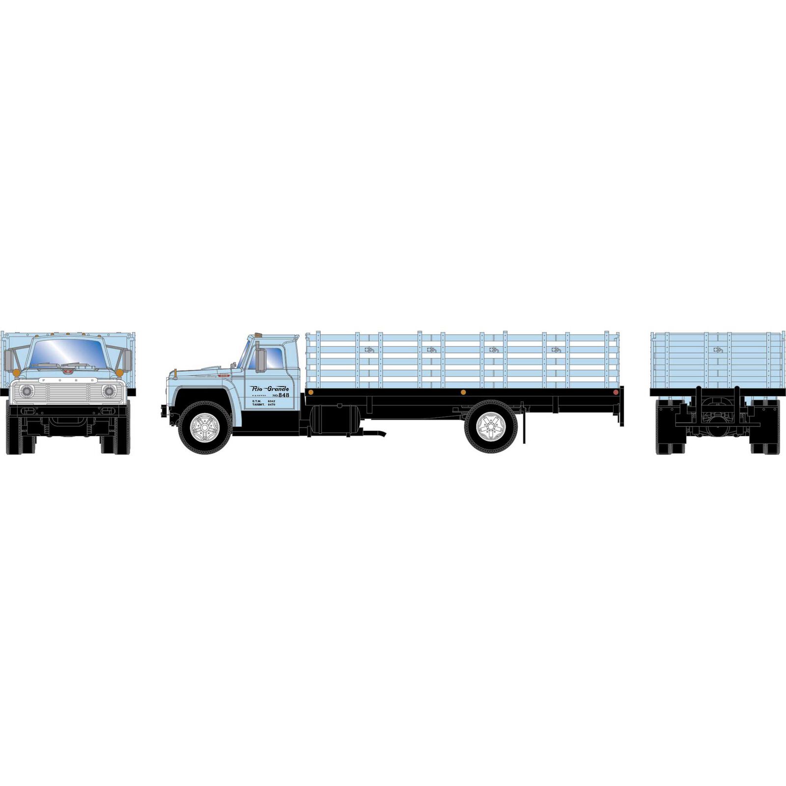 HO RTR Ford F-850 Stakebed Truck, D&RGW