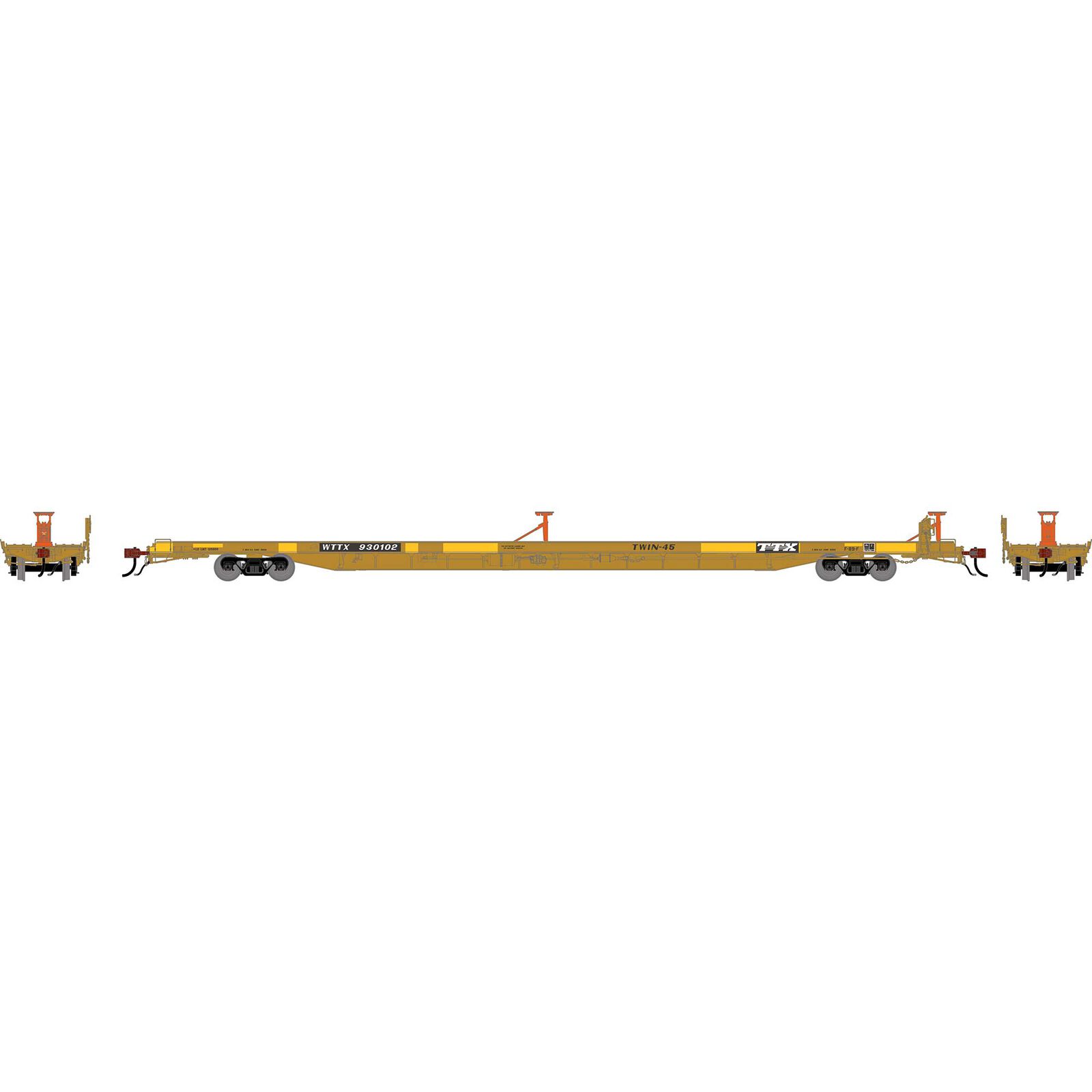 HO GEN F89-F Flat Car, WTTX 'Twin 45' #930102