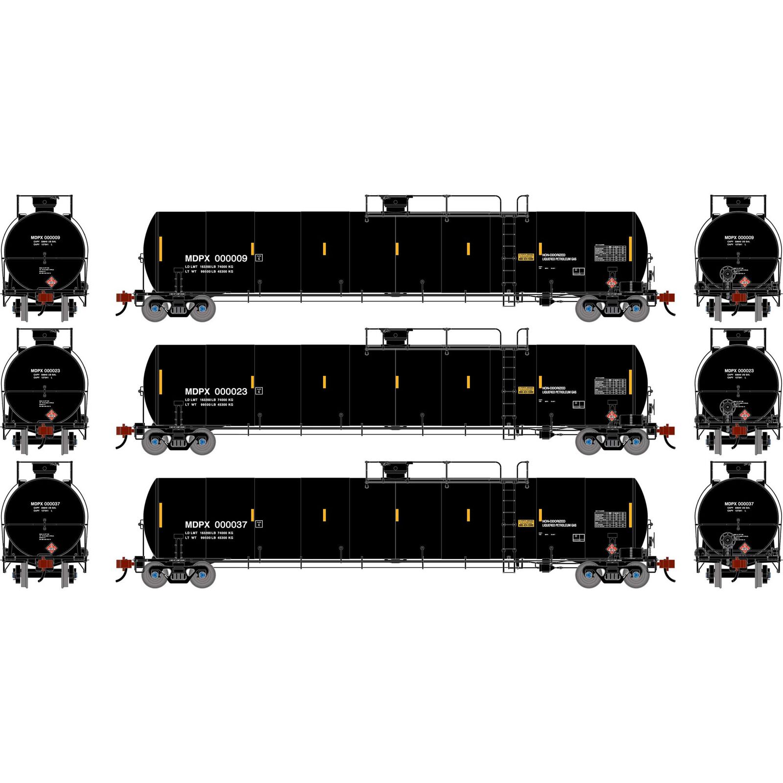N GEN UTC 33K LPG Tank Car, MDPX #000009/000023/000037 (3)