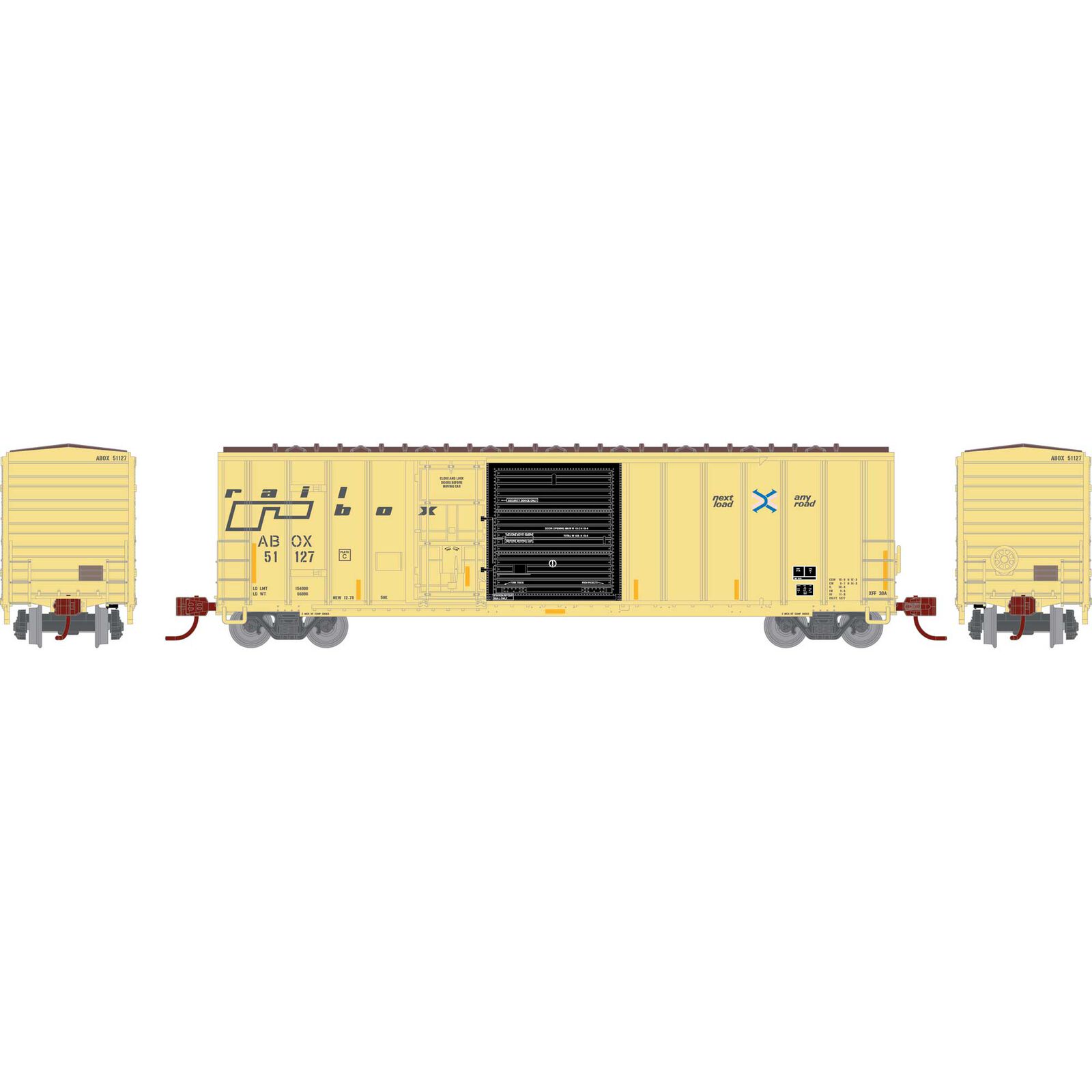 Athearn N ATH 50' FMC 5277 Combo Door Box Car, Primed For Grime ABOX 'Late' #51127