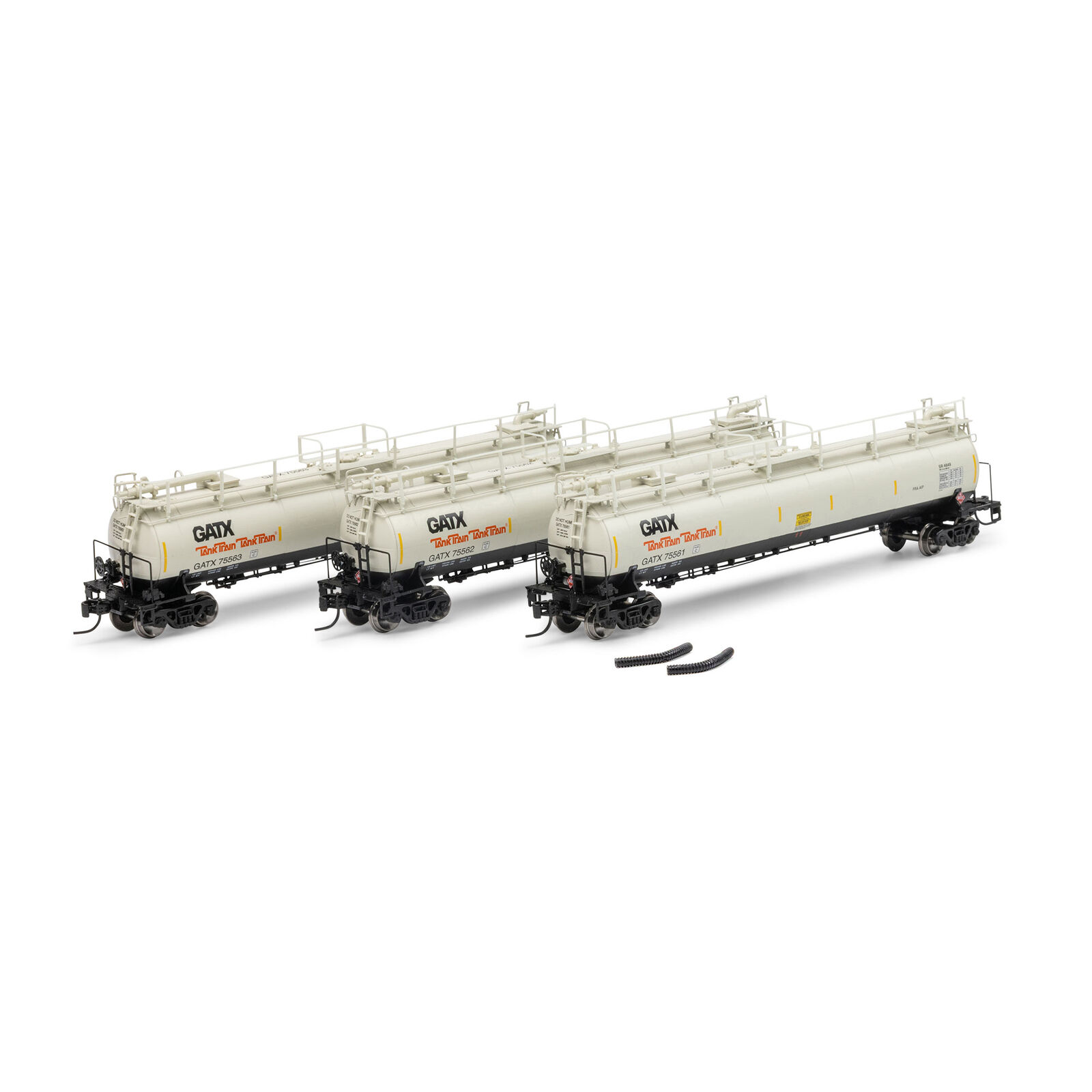 N TankTrain Intermediate, GATX White/Black #75561/75562/75563 (3)