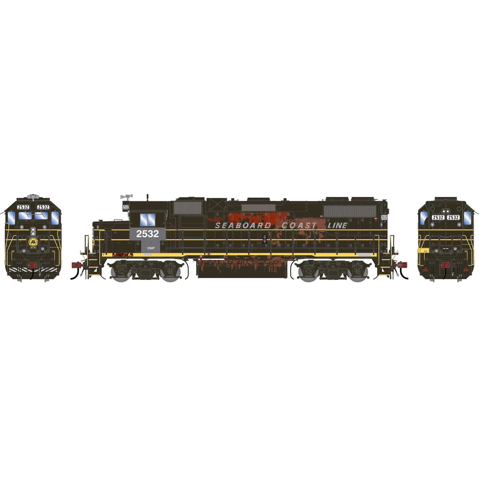 Athearn Genesis HO GEN GP38-2 Locomotive, Primed For Grime CSXT 'Ex-SCL Patched' #2532