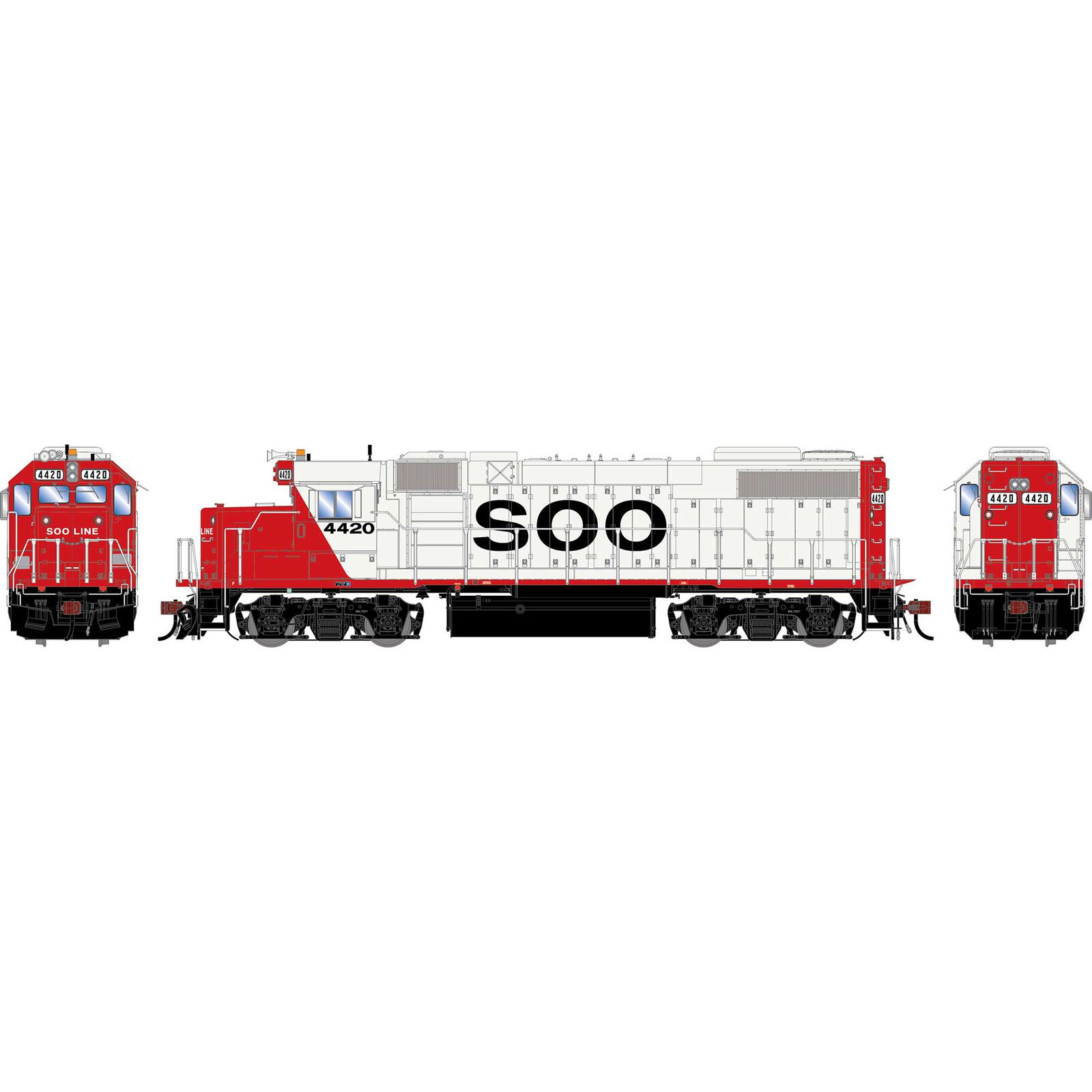 HO GEN GP38-2 Locomotive, SOO #4420