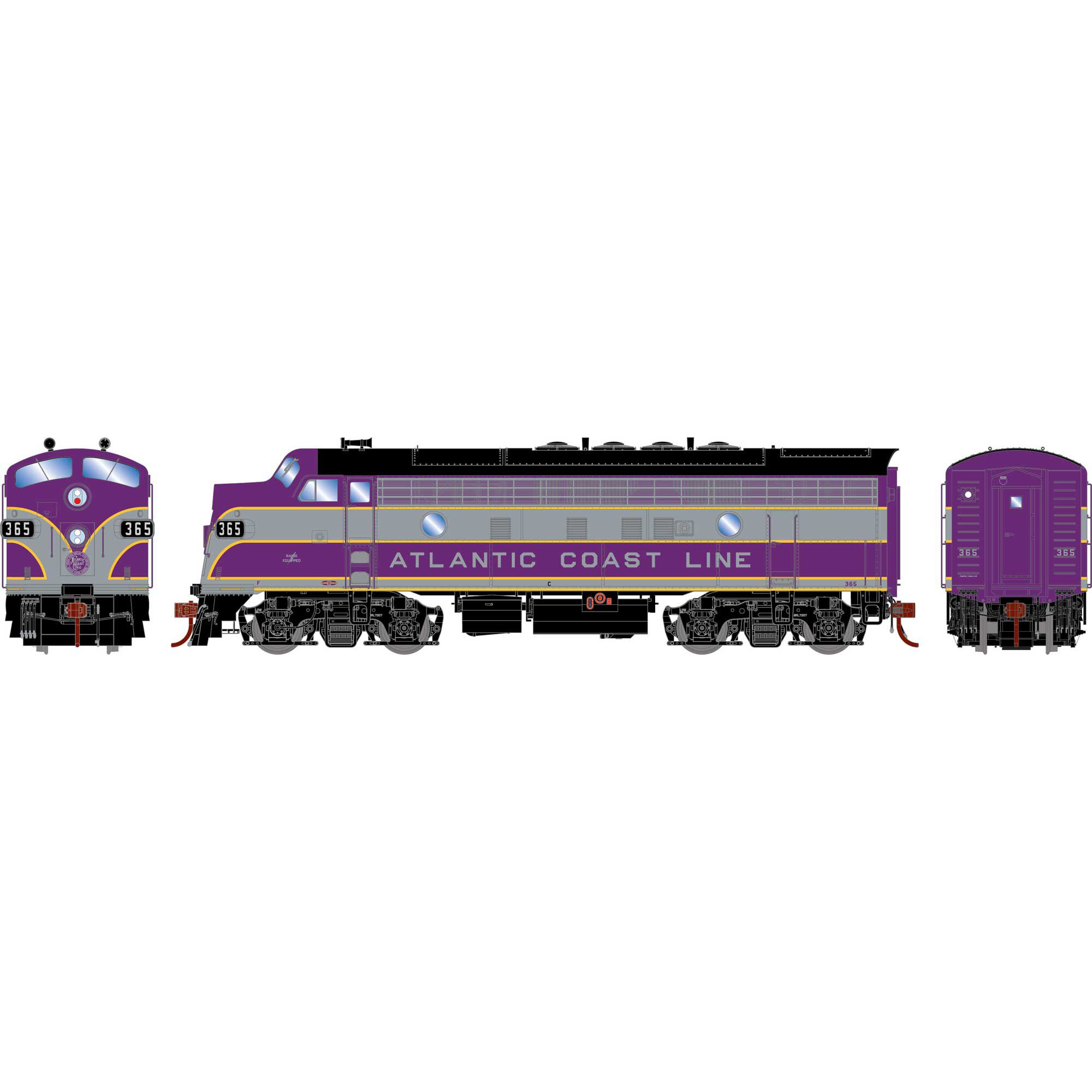 HO F7A Locomotive, ACL #365 Model Train | Athearn | Athearn