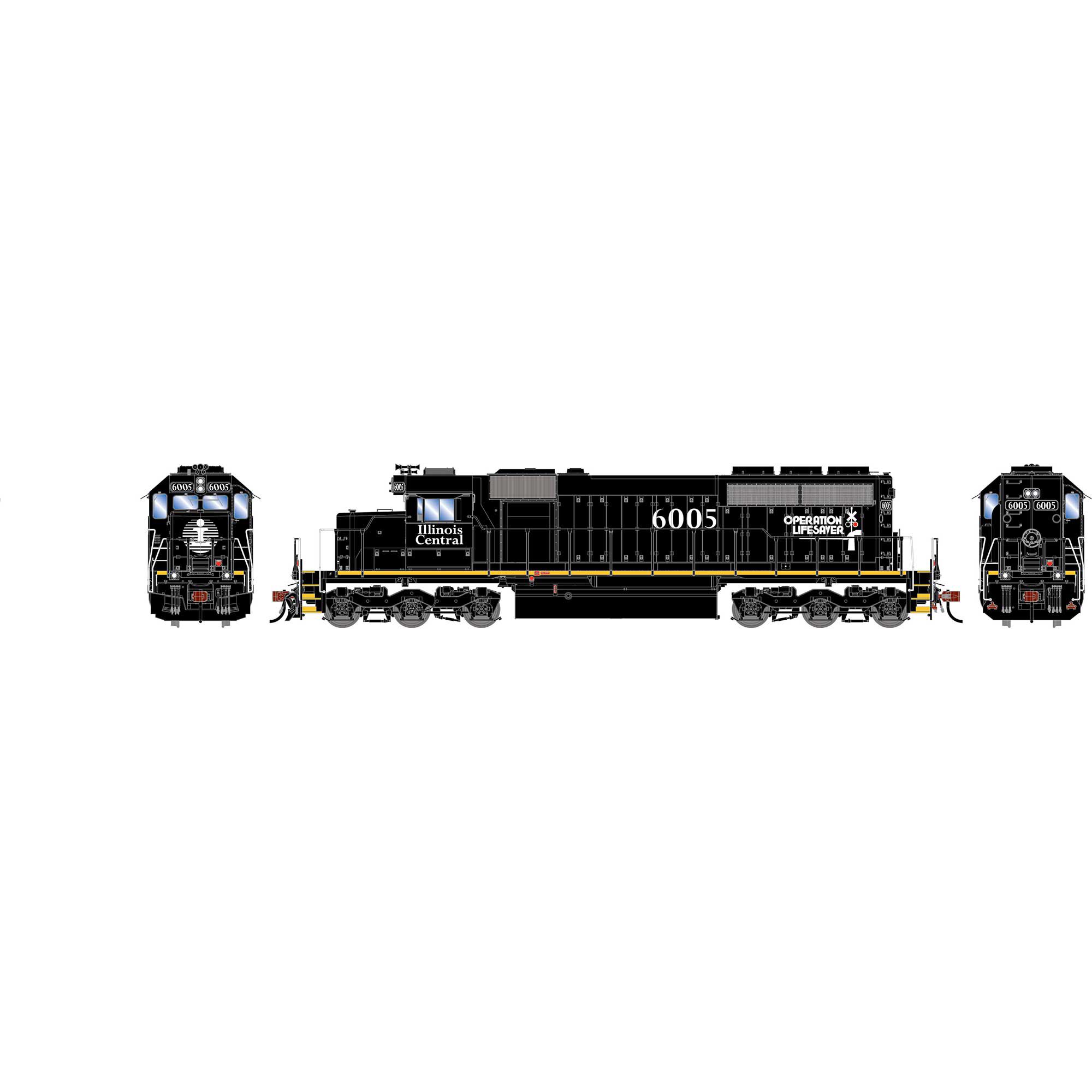 HO ATH SD40R Locomotive w/DCC & Sound, IC 'OLS' #6005 Model Train