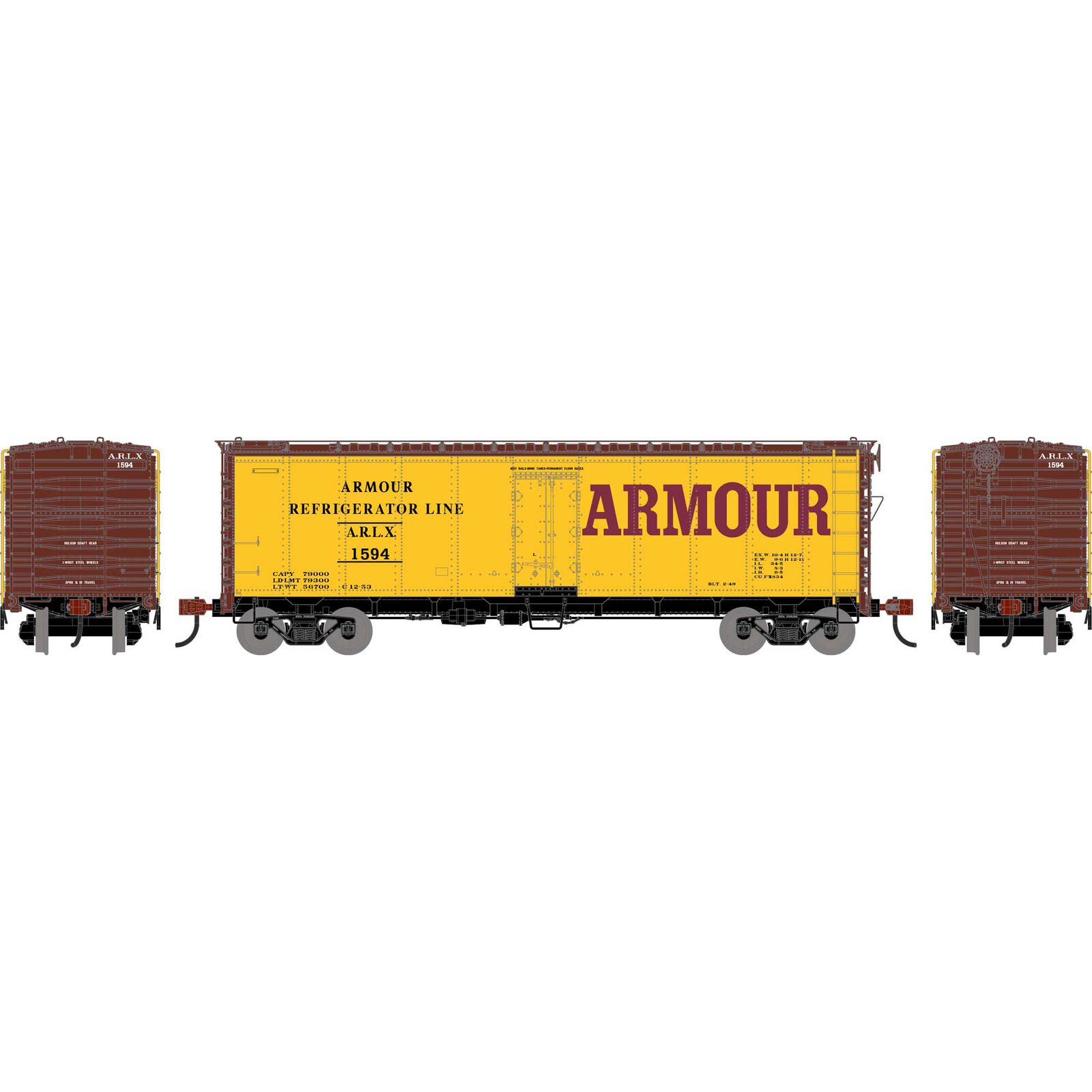 HO ATH 40' Steel Refrigerator Car, ARLX #1594