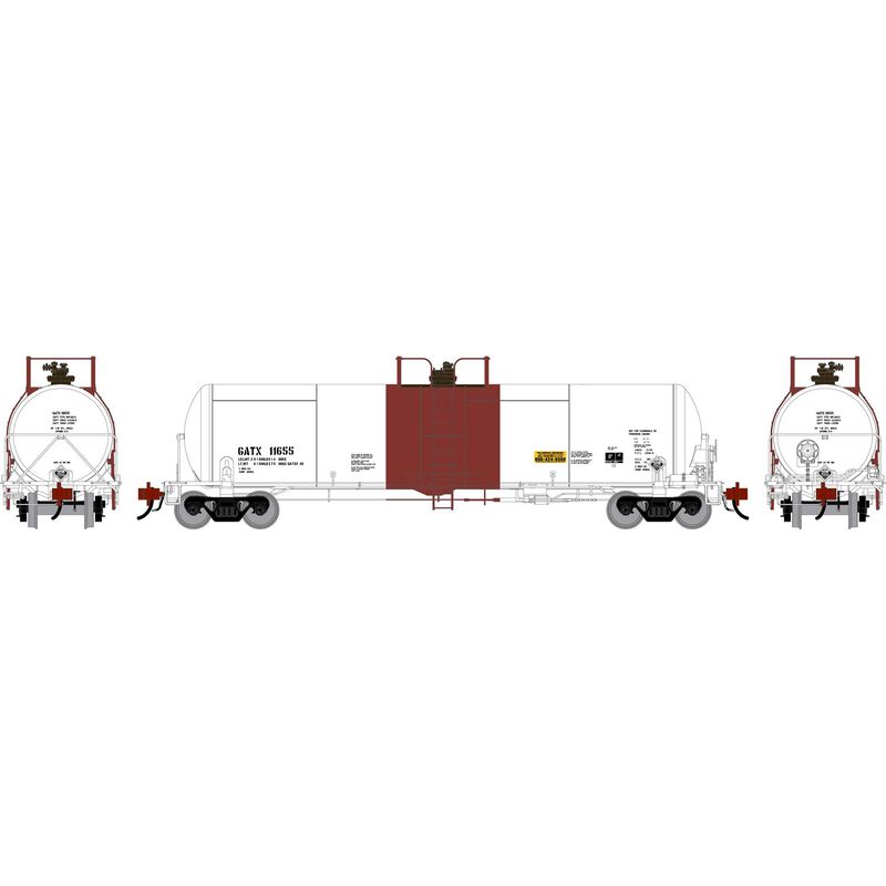 Athearn Genesis HO GEN GATC 20K Gallon Tank Car, GATX 'White w/Red Band' #11655