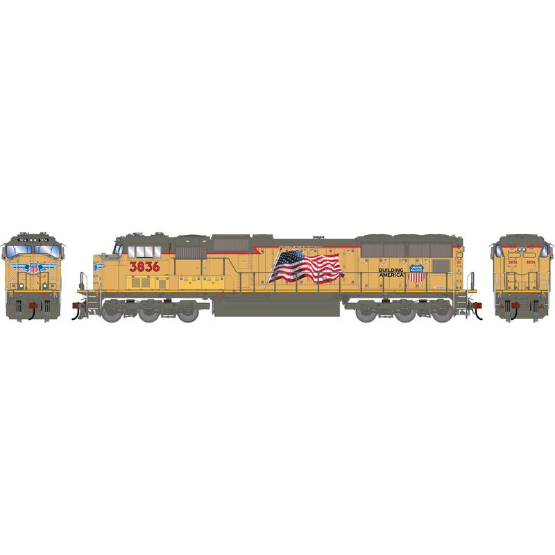 Athearn Genesis HO GEN SD70M Locomotive w/DCC & Sound, Primed For Grime UP 'Flared Radiators & PTC' #3836