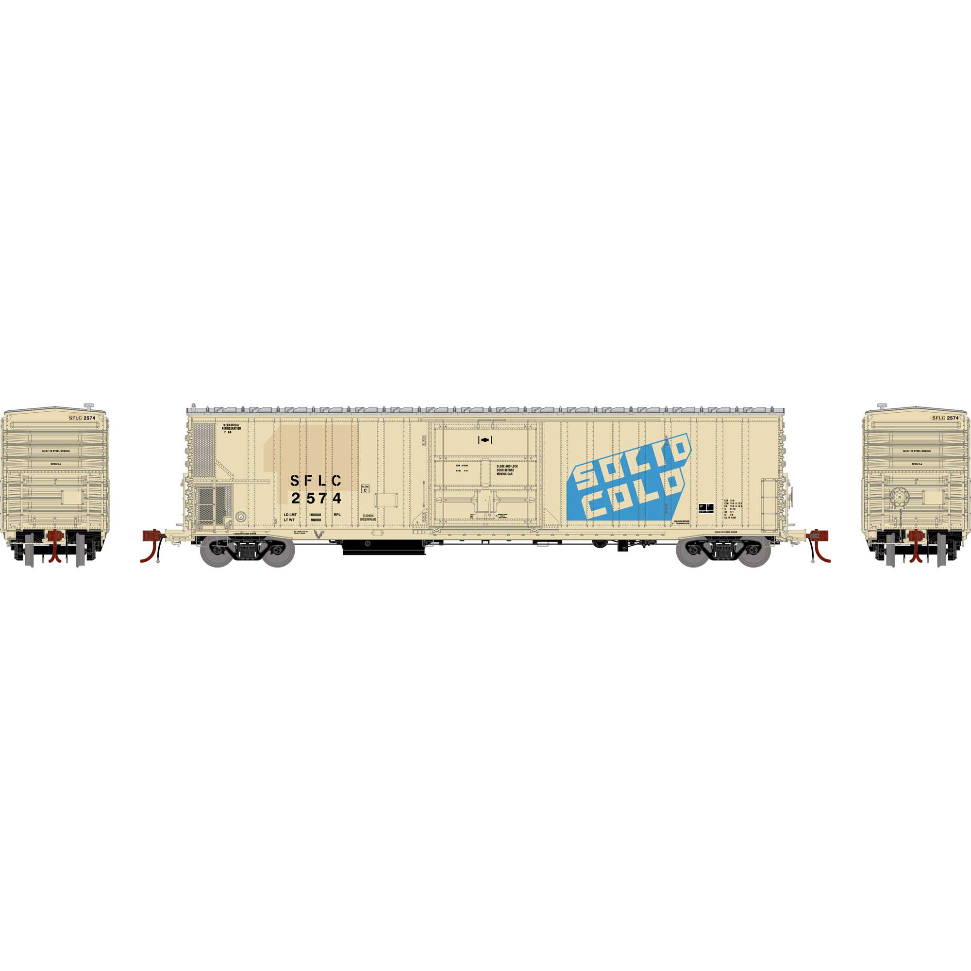 Athearn HO FGE 57' Mechanical Reefer, SFLC #2574 Model Train