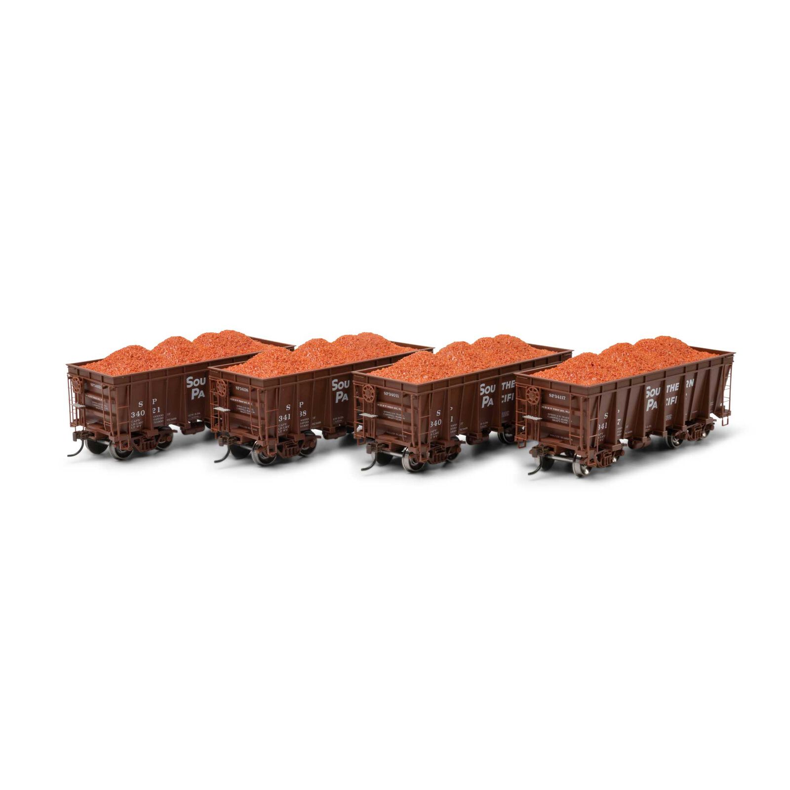 HO 26' PC&F Ore Car Tight-Bottom High Side with Load, SP #34011/34021/34117/34138 (4)