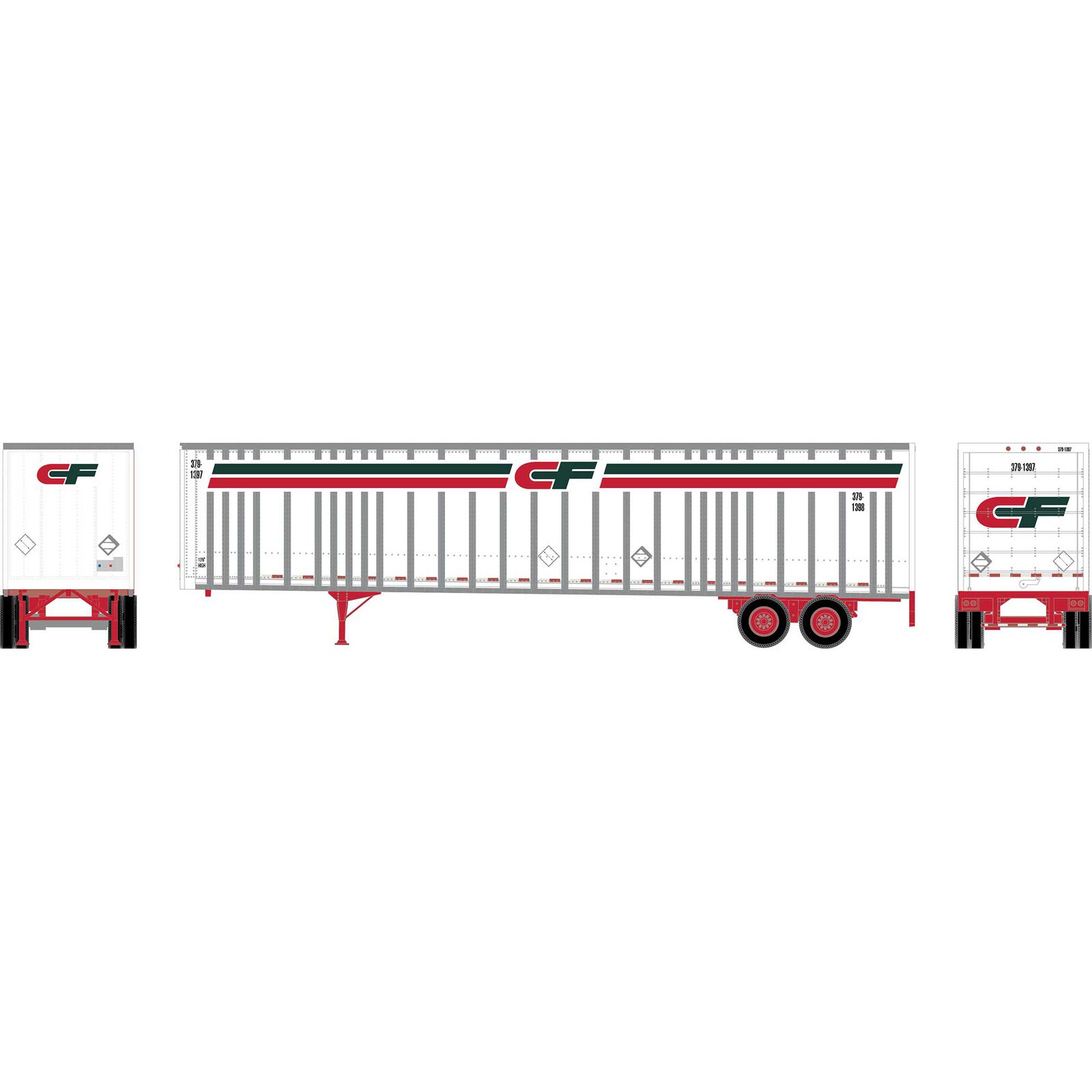 HO ATH 48' Wedge Trailer, Consolidated Freightways #379-1397