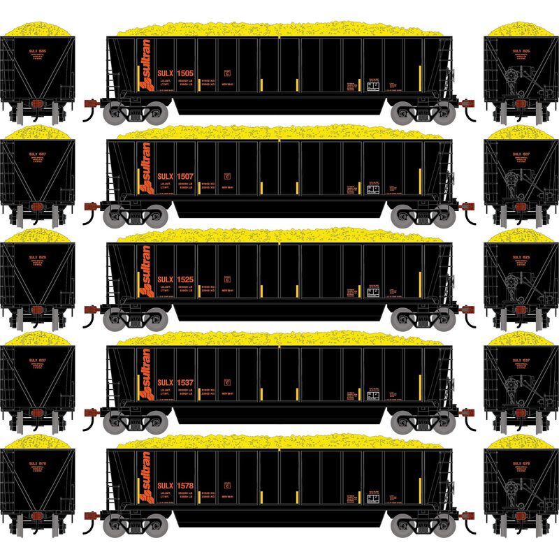 HO ATH Berwick Bathtub Gondola, SULX w/Load #1505/1507/1525/1537/1578 (5)