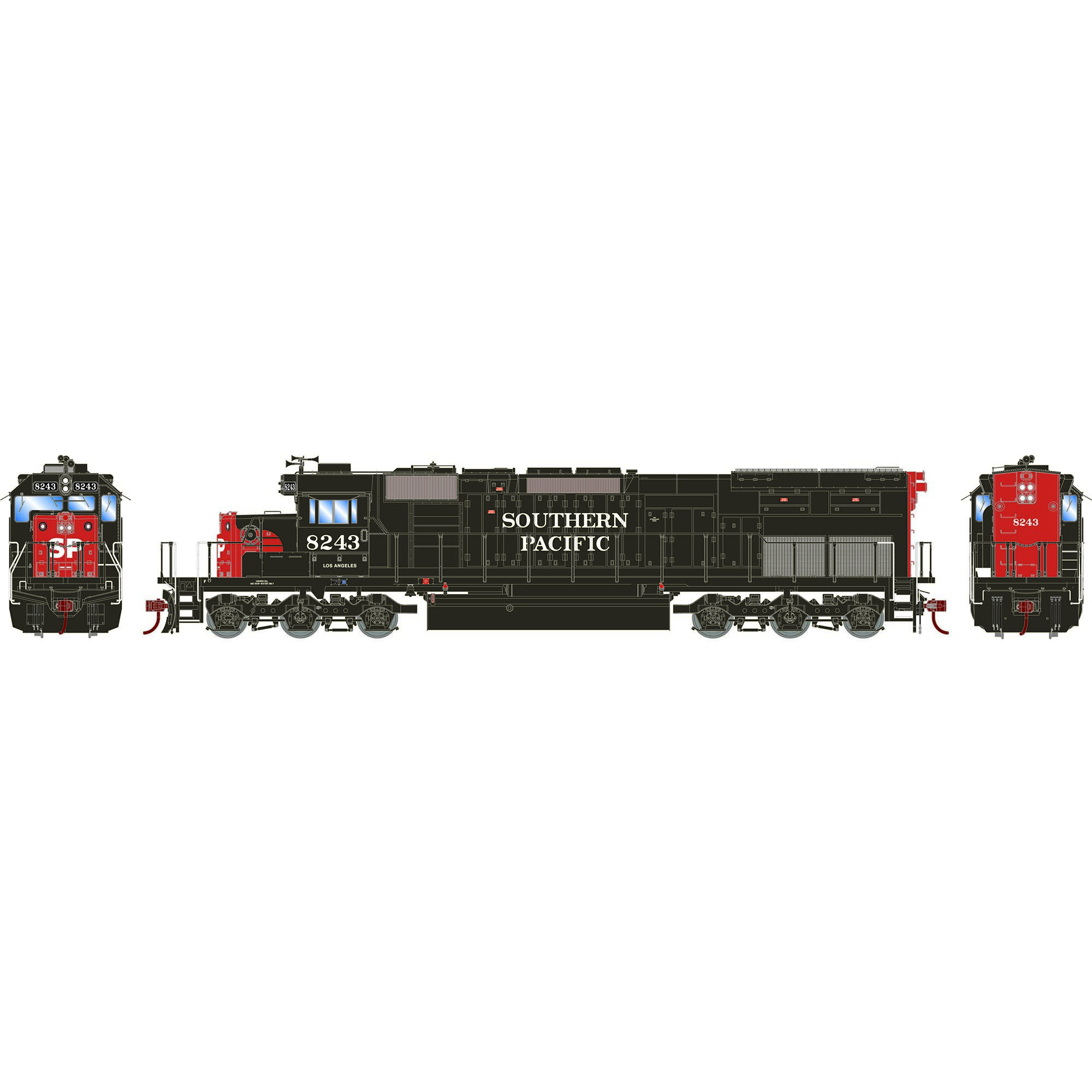 Athearn HO SD40T-2 Locomotive, SP #8243 Model Train | Athearn